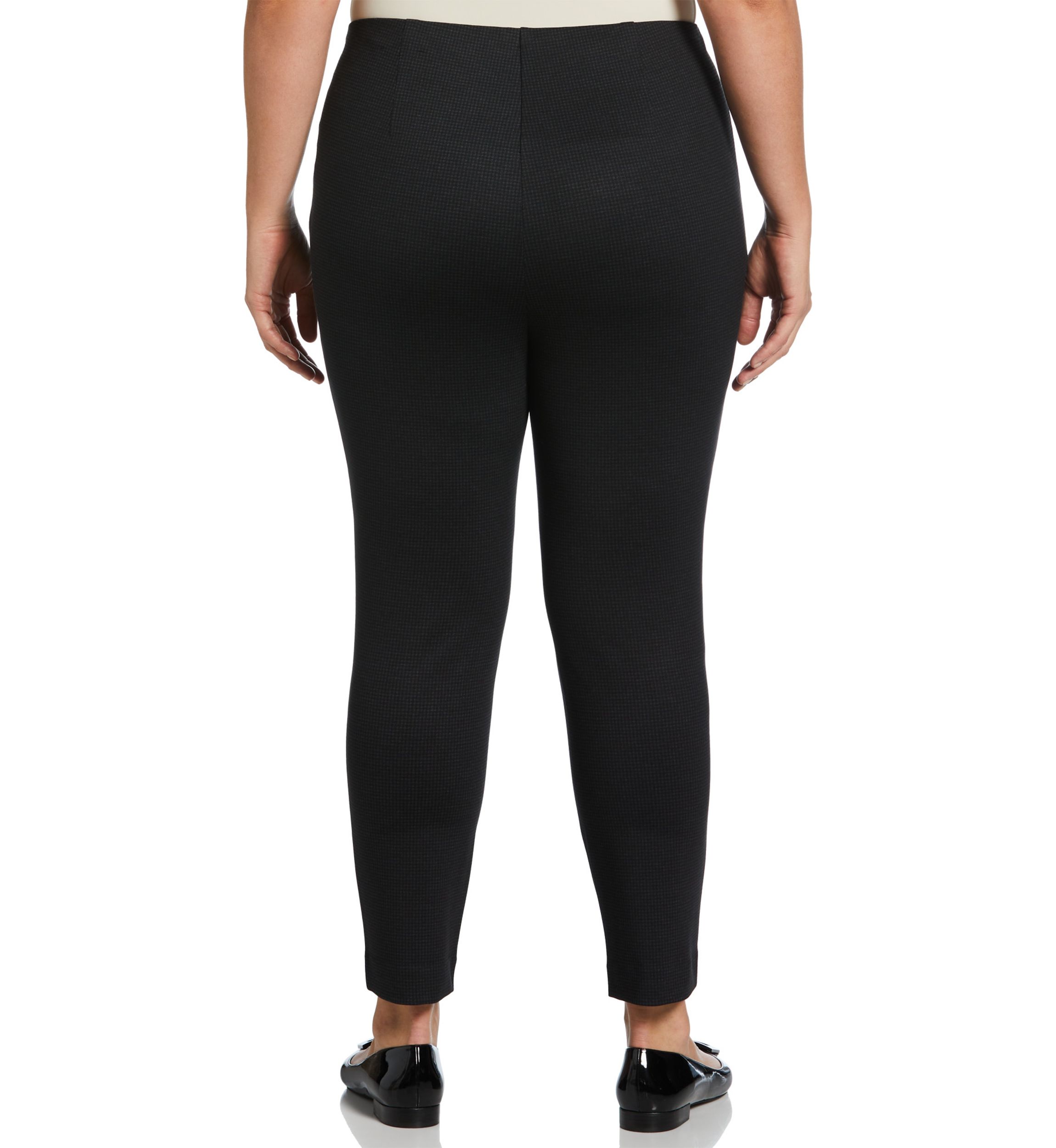 Plus Size Houndstooth Pull On Pants