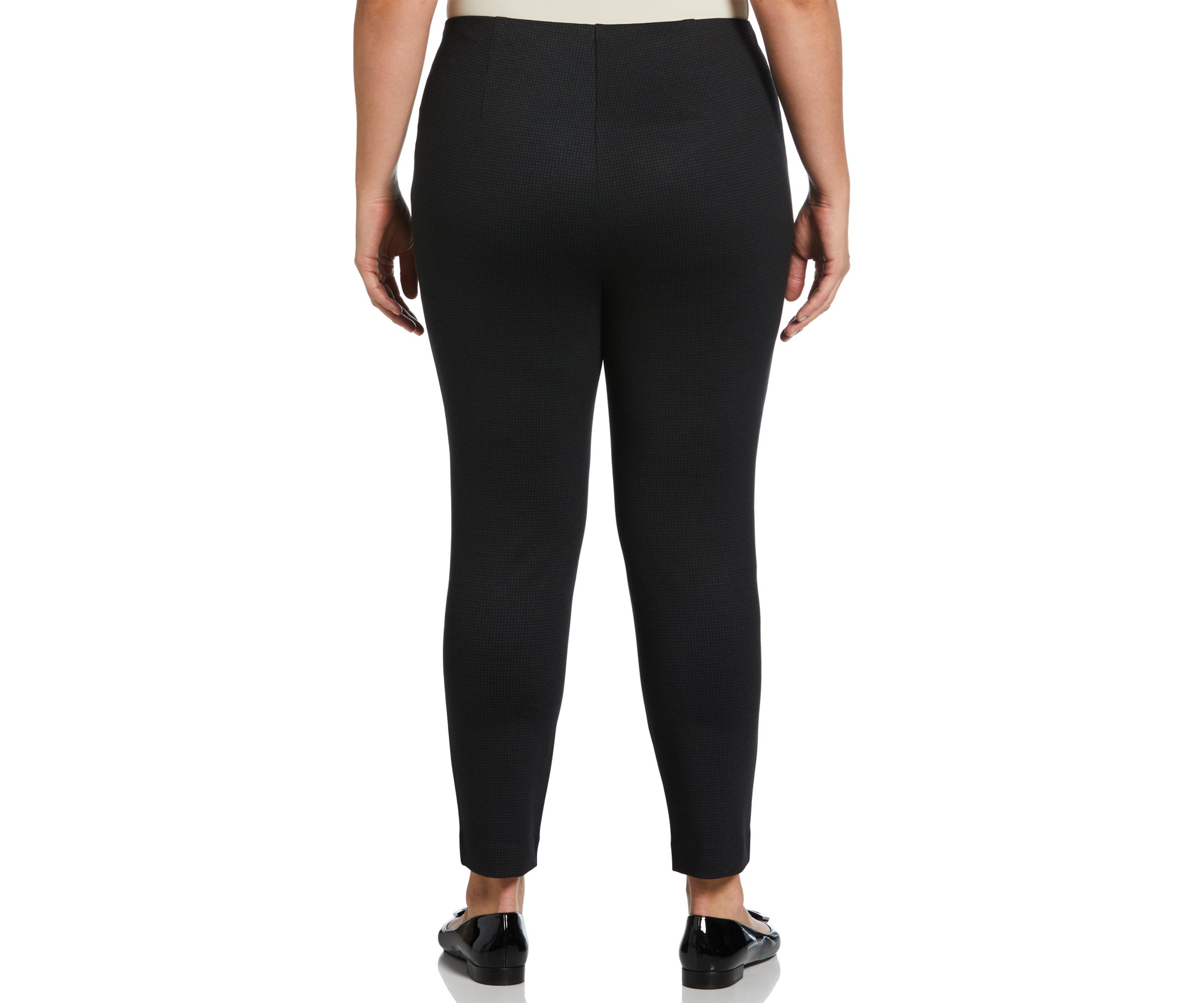 Plus Size Houndstooth Pull On Pants