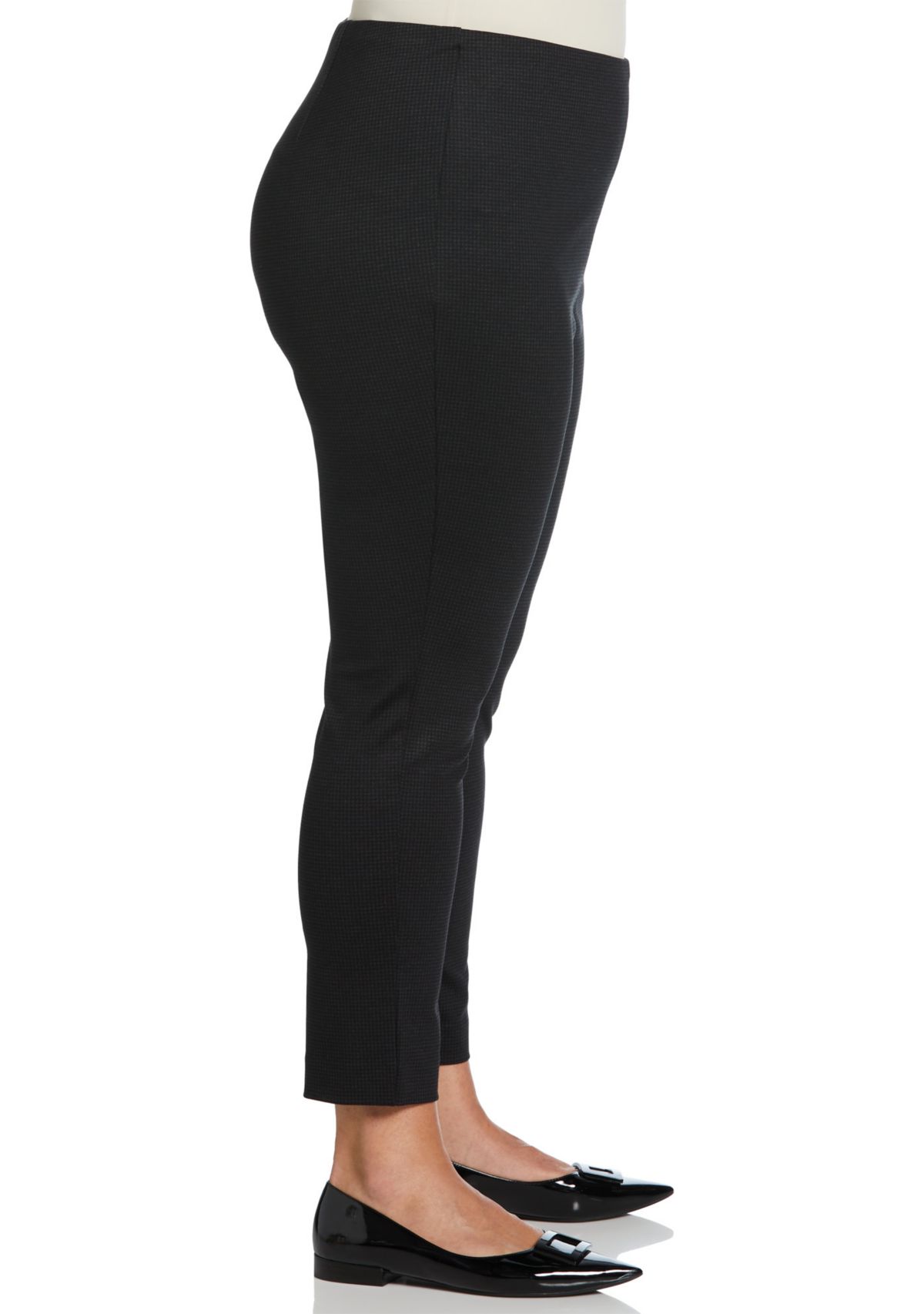 Plus Size Houndstooth Pull On Pants