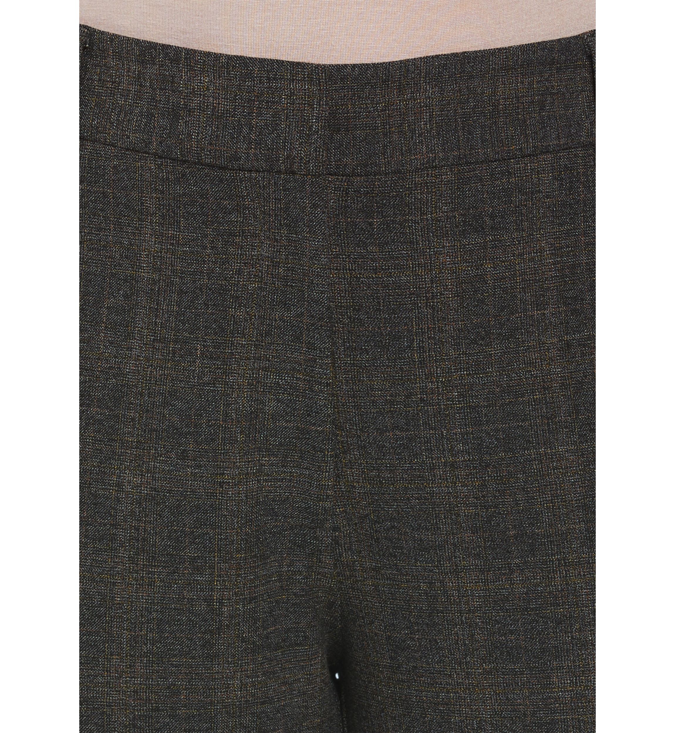 Plus Size Brown Plaid Straight Leg Pants