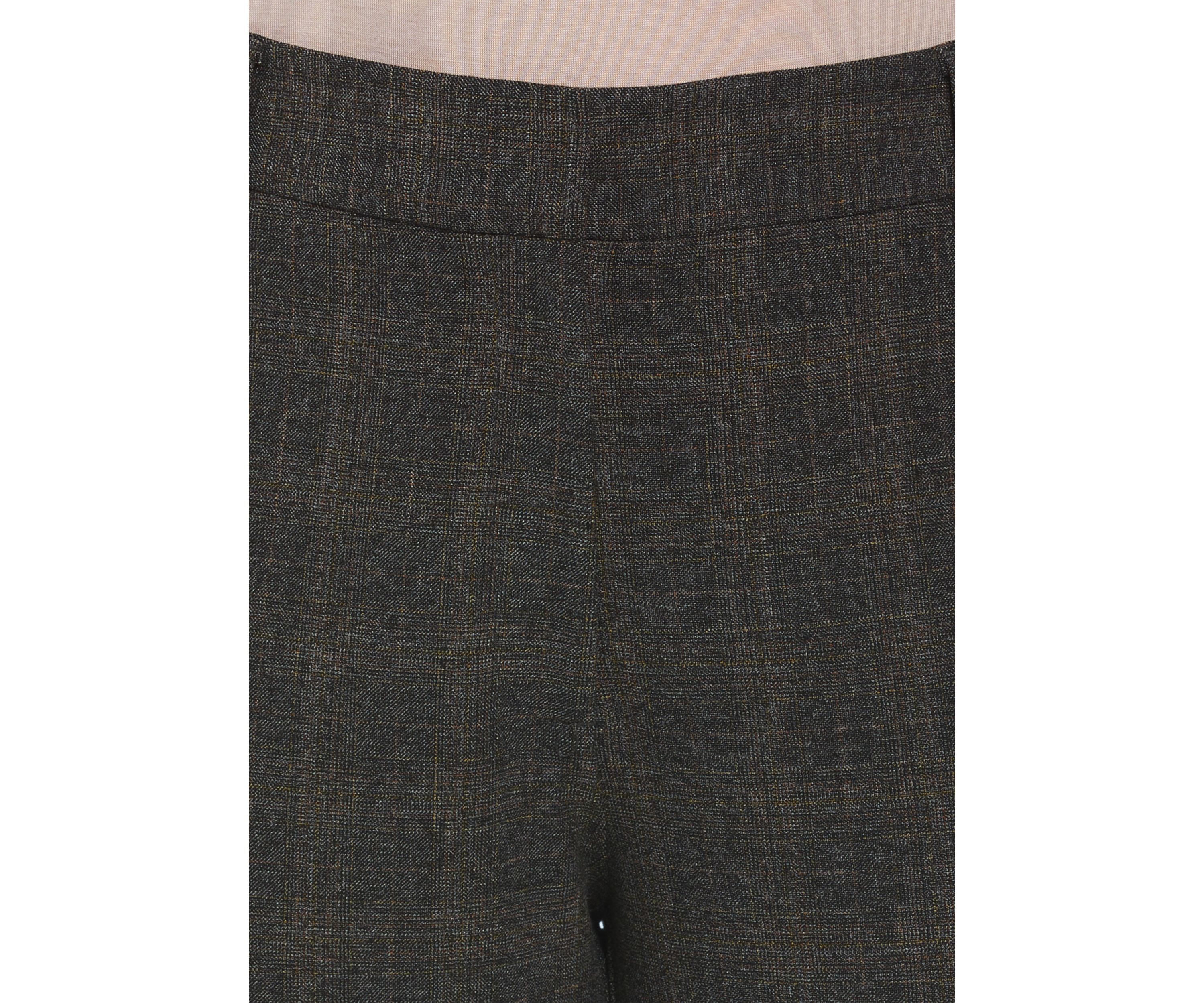 Plus Size Brown Plaid Straight Leg Pants