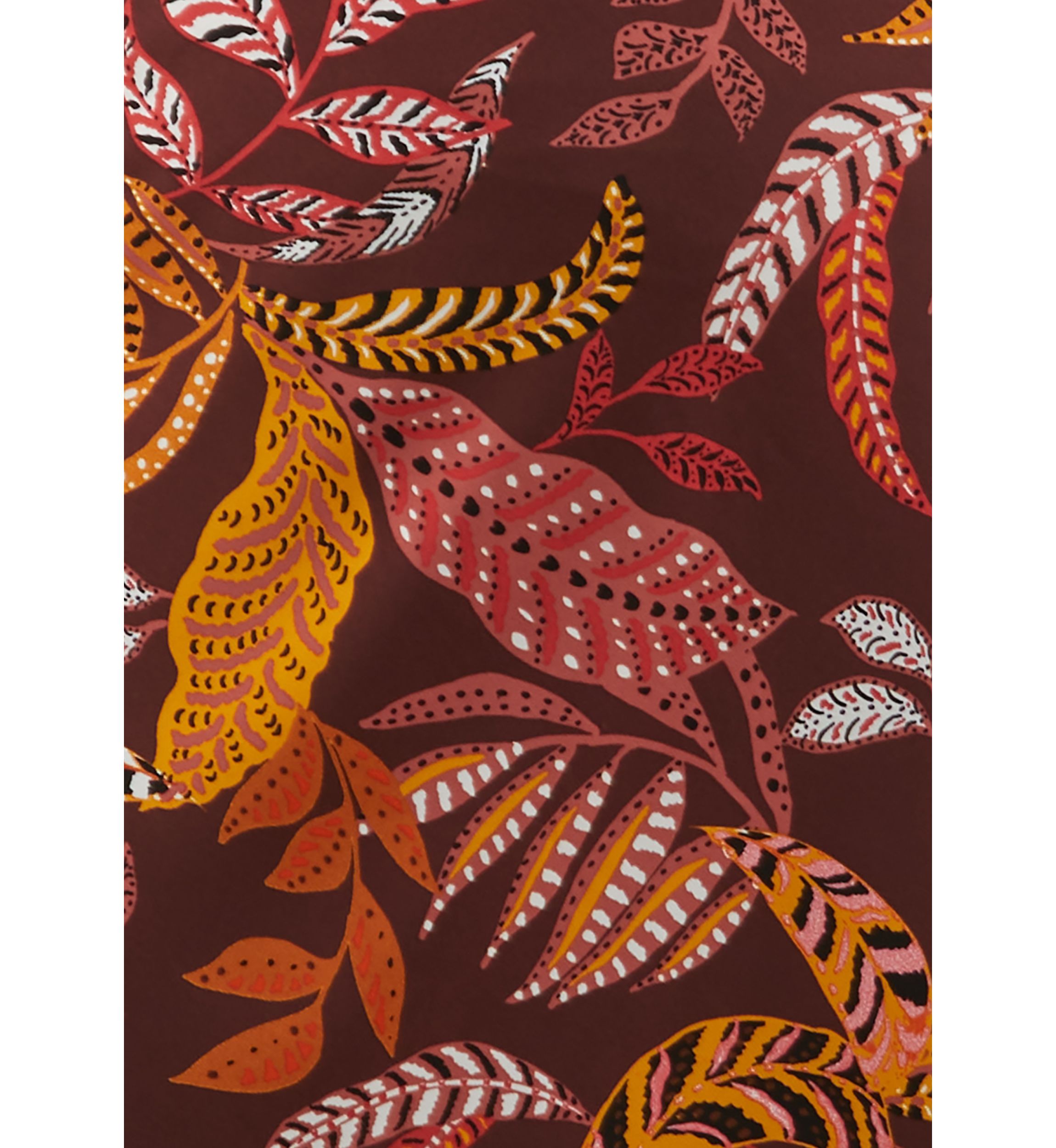Plus Size Leaf Print Shine Bias Skirt
