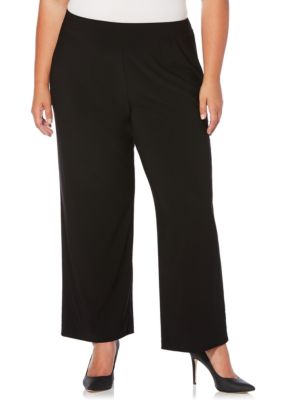 Rafaella Plus Size Solid Wide Leg Pants | belk