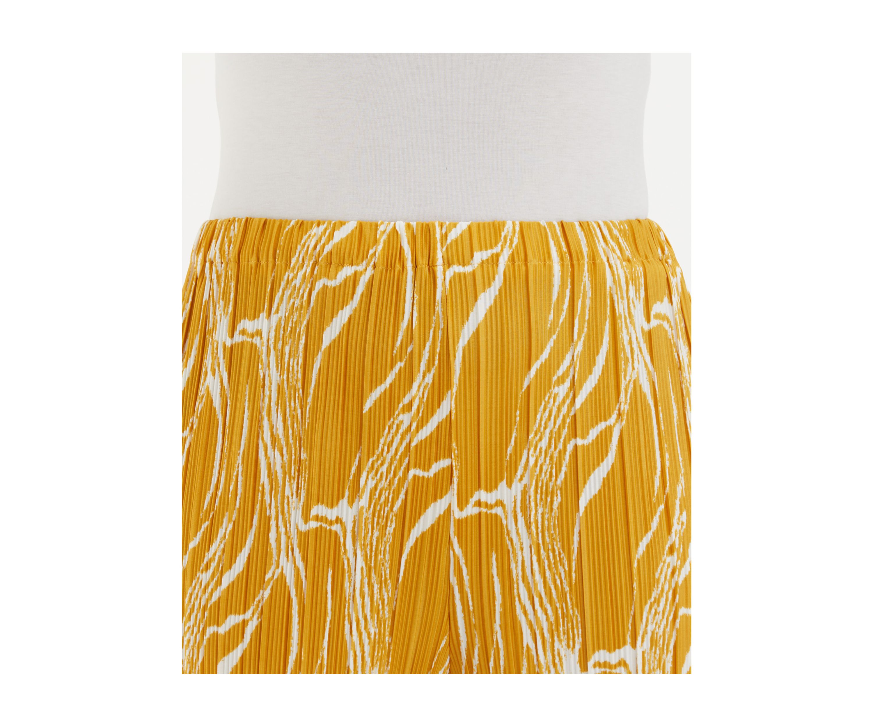 Plus Size Ripple Print Plisse Wide Leg Ankle Pants