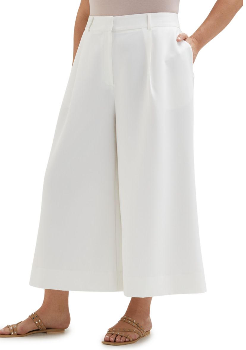 Plus Size Wide Culotte Pants