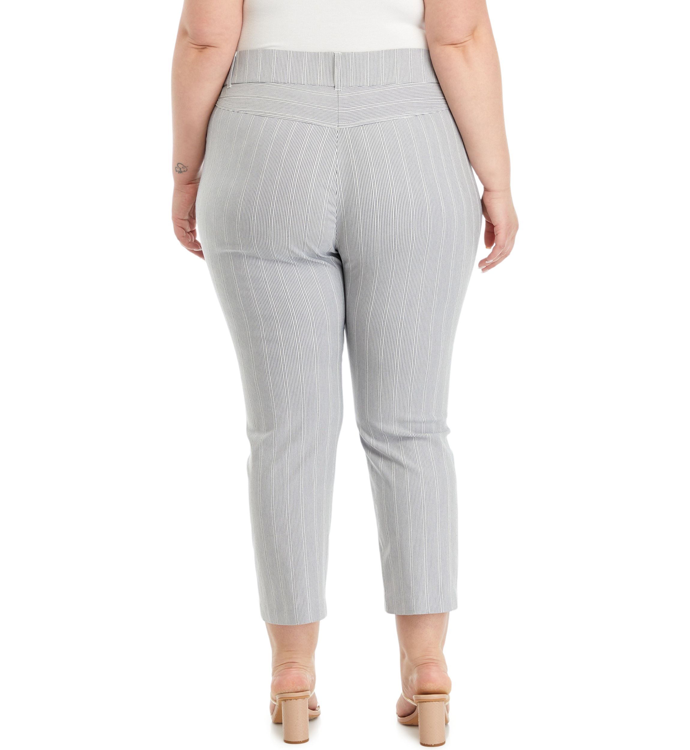 Plus Size Satin Straight Leg Crop Pants