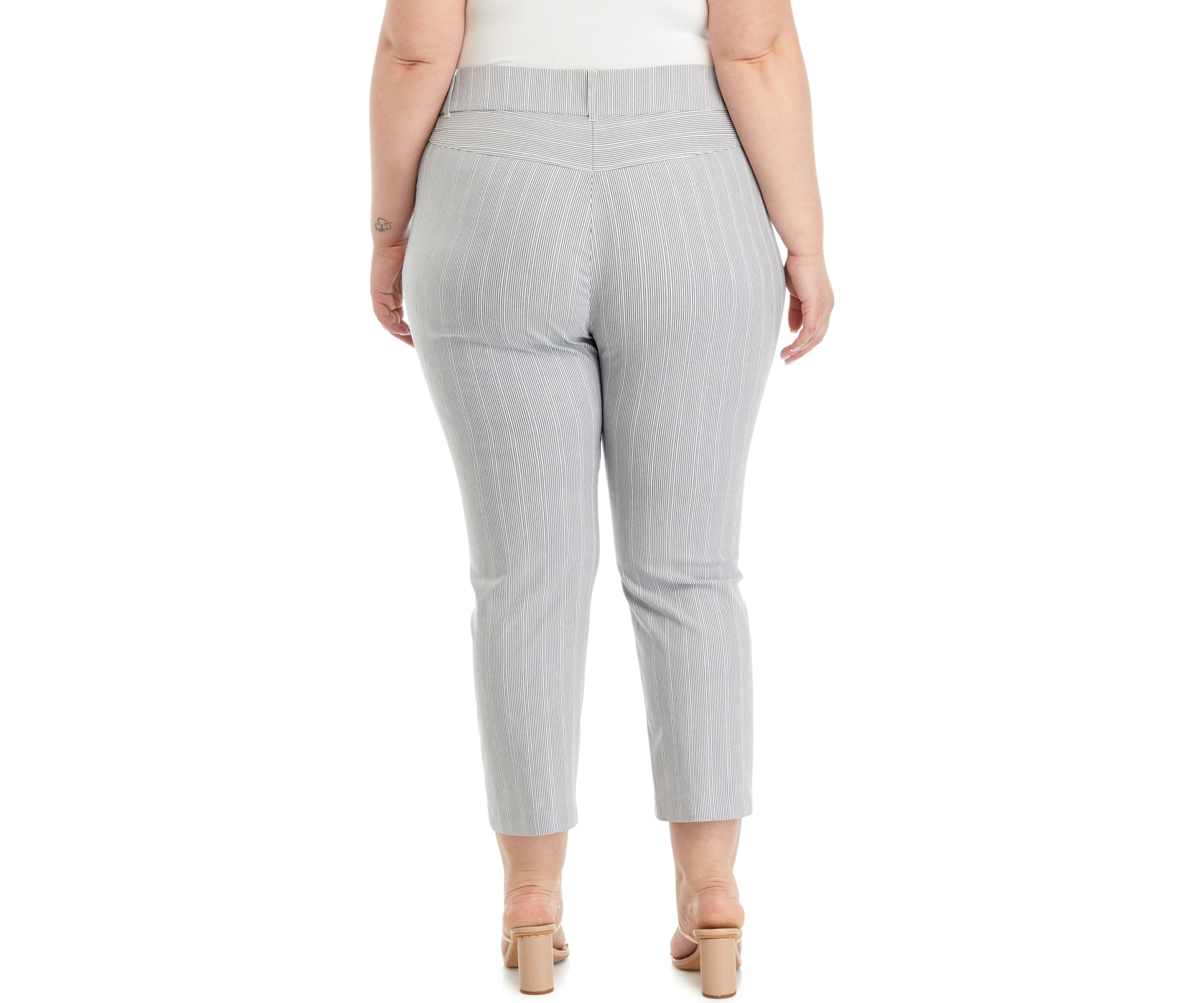 Plus Size Satin Straight Leg Crop Pants