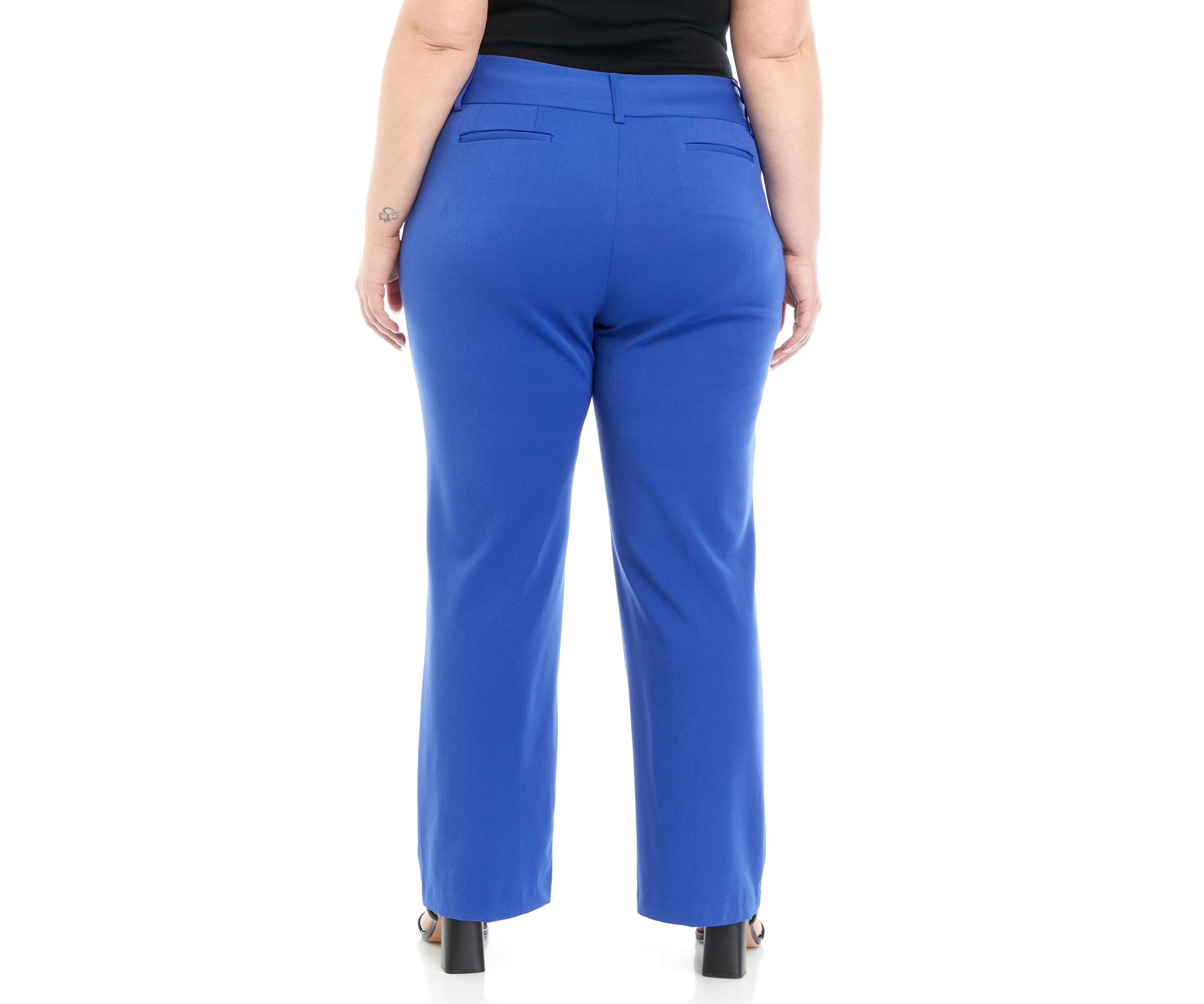 Plus Size Gabardine Wide Waistband Bootcut Pants