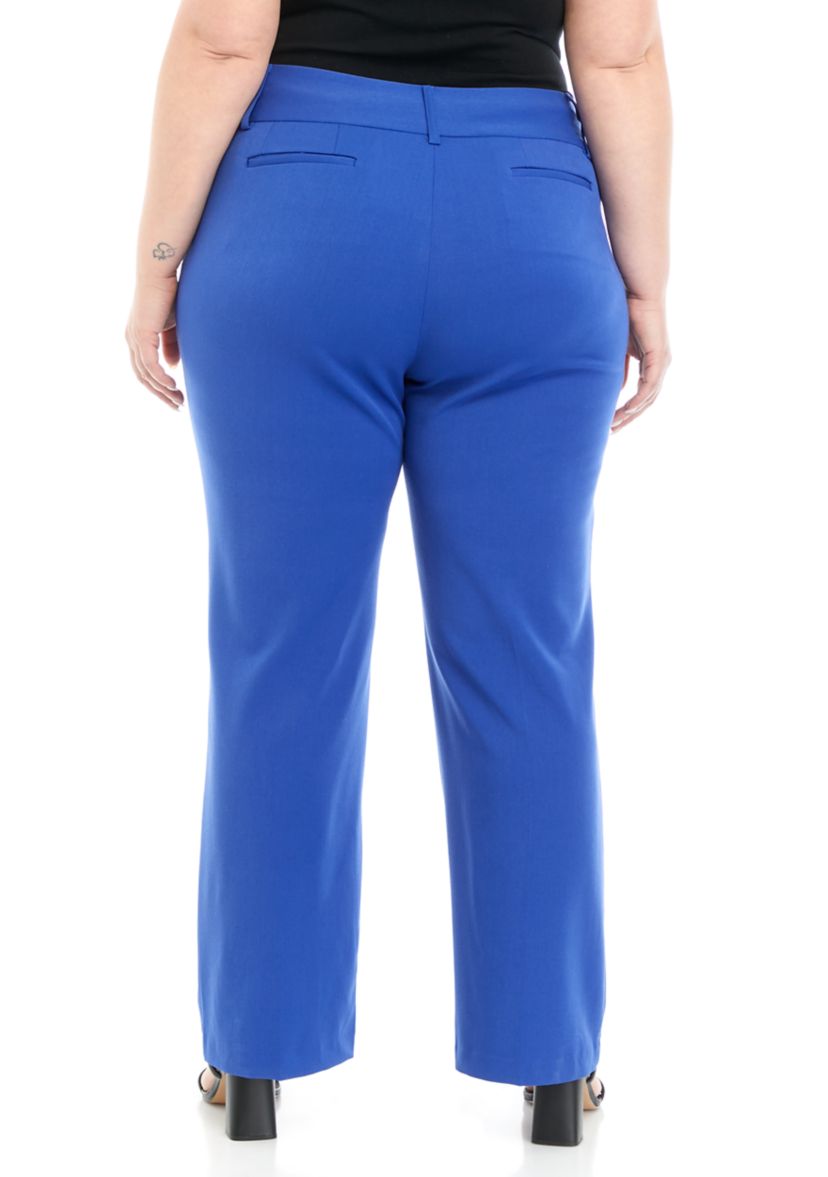 Plus Size Gabardine Wide Waistband Bootcut Pants