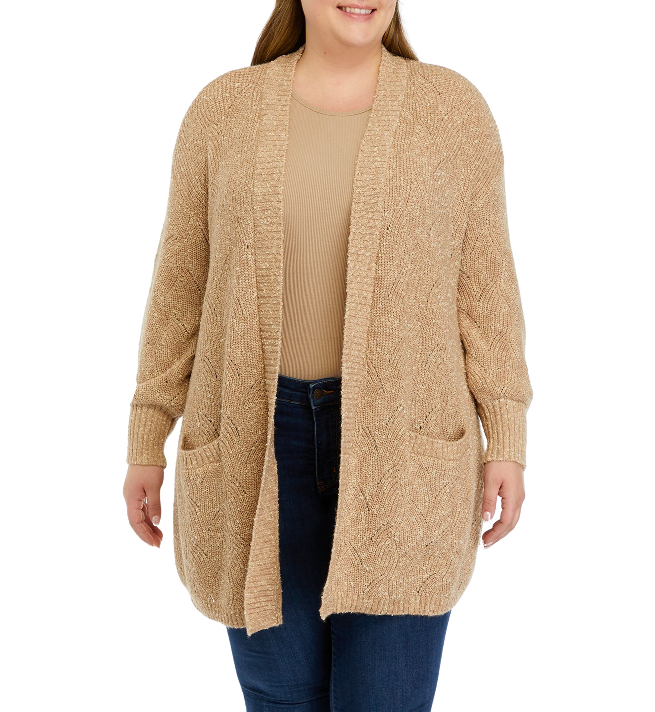 Plus Size Duster Long Sleeve Cardigan