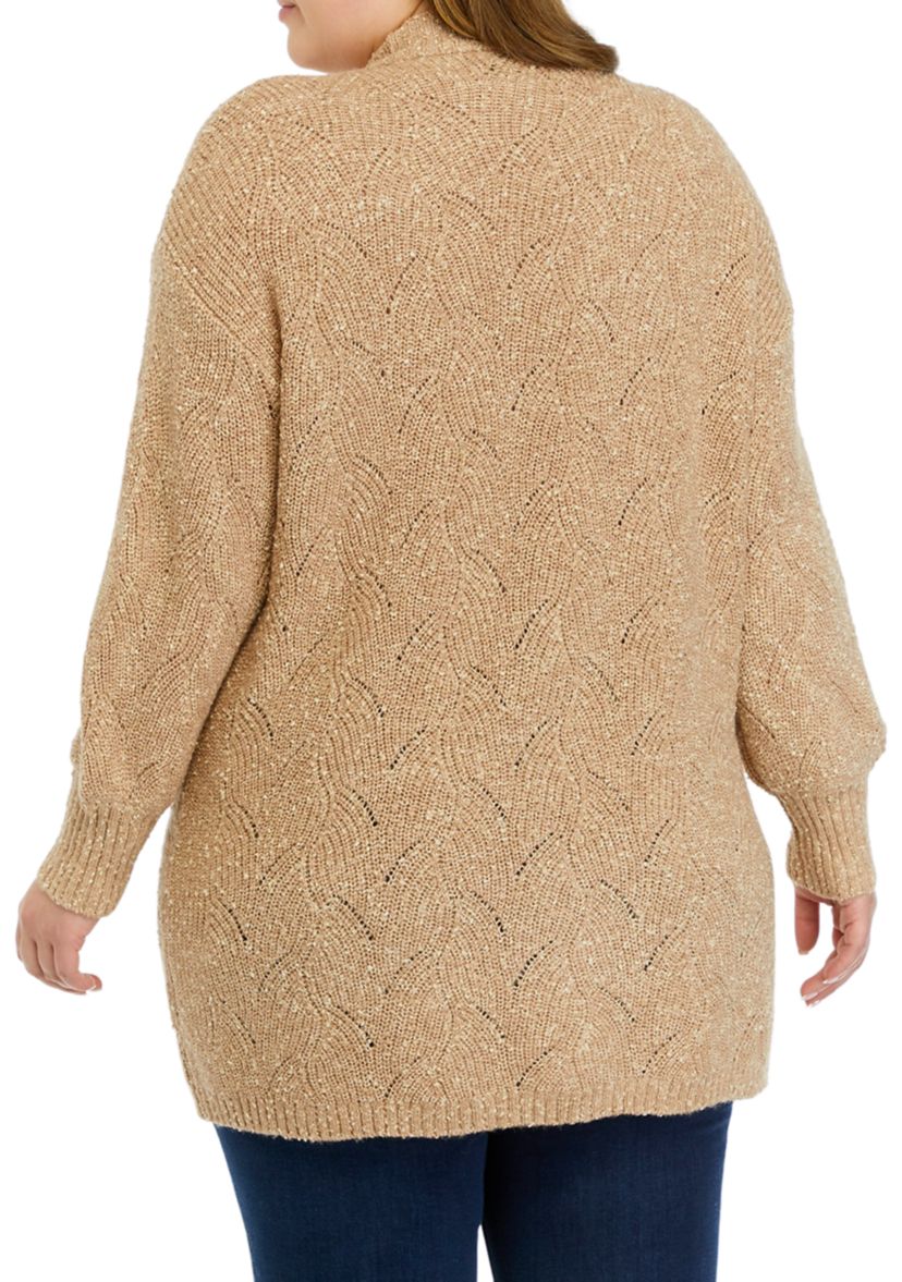 Plus Size Duster Long Sleeve Cardigan