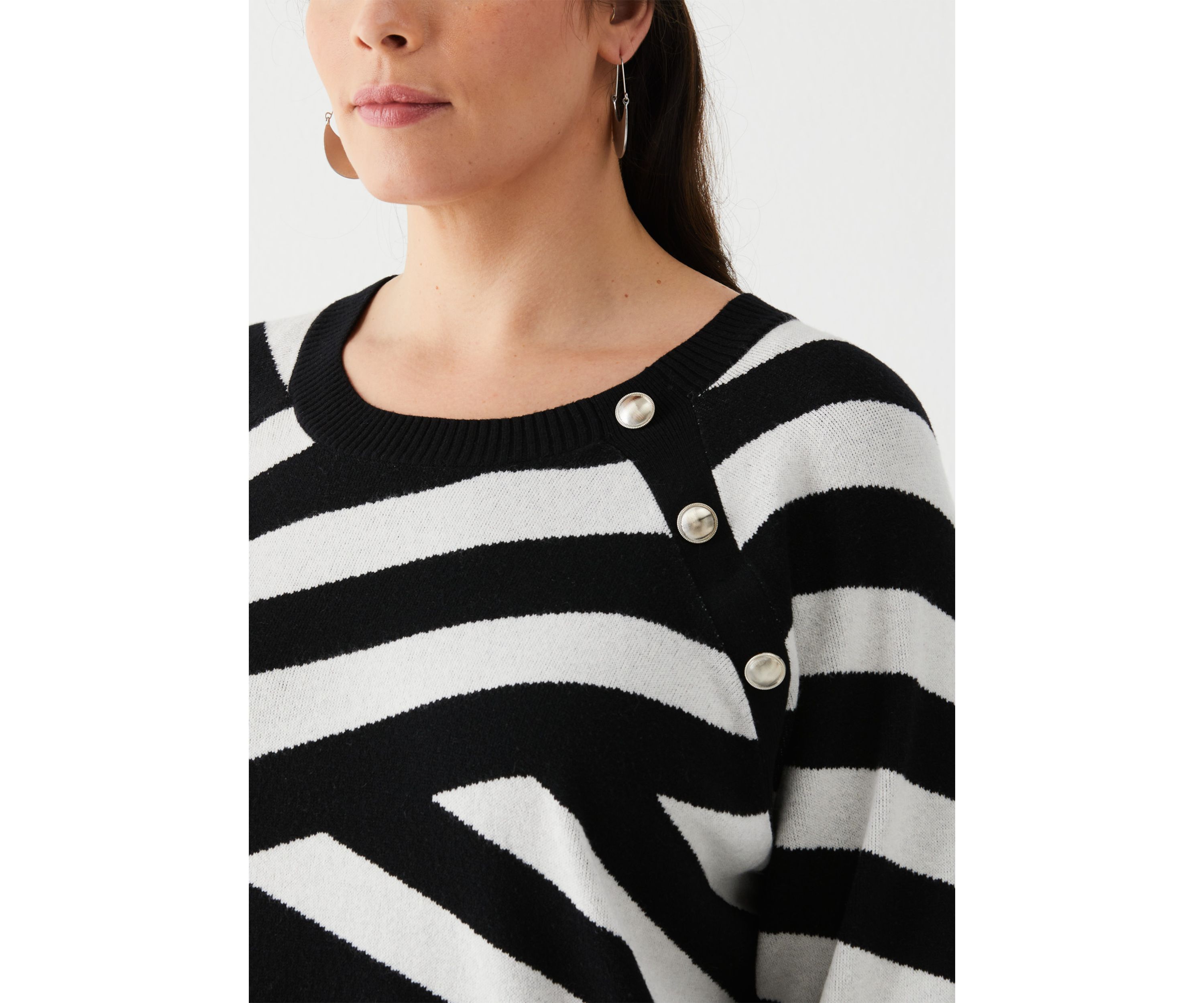 Plus Size Button Trim Sweater 