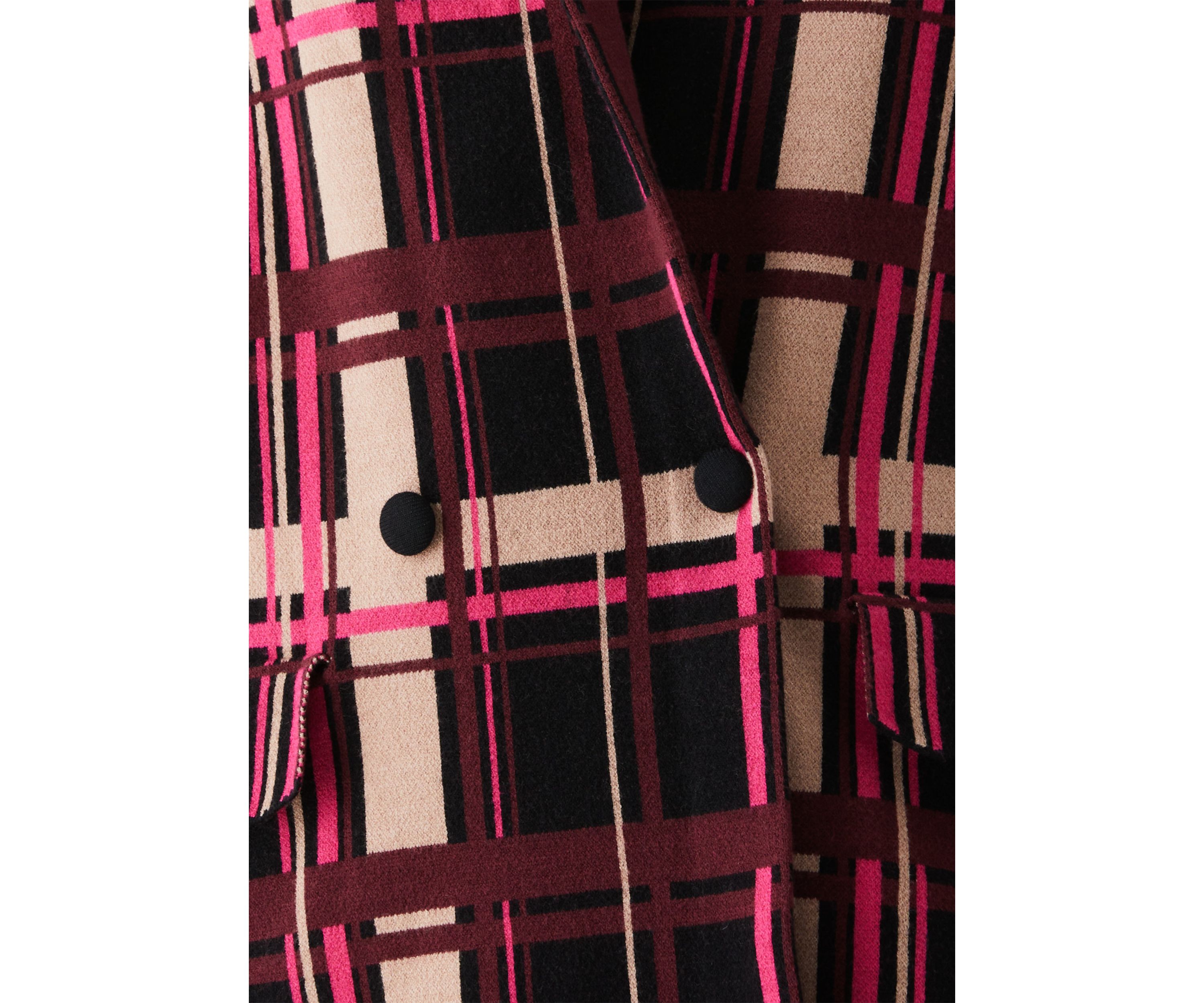 Plus Size Plaid Relaxed Long Sleeve Sweater Blazer