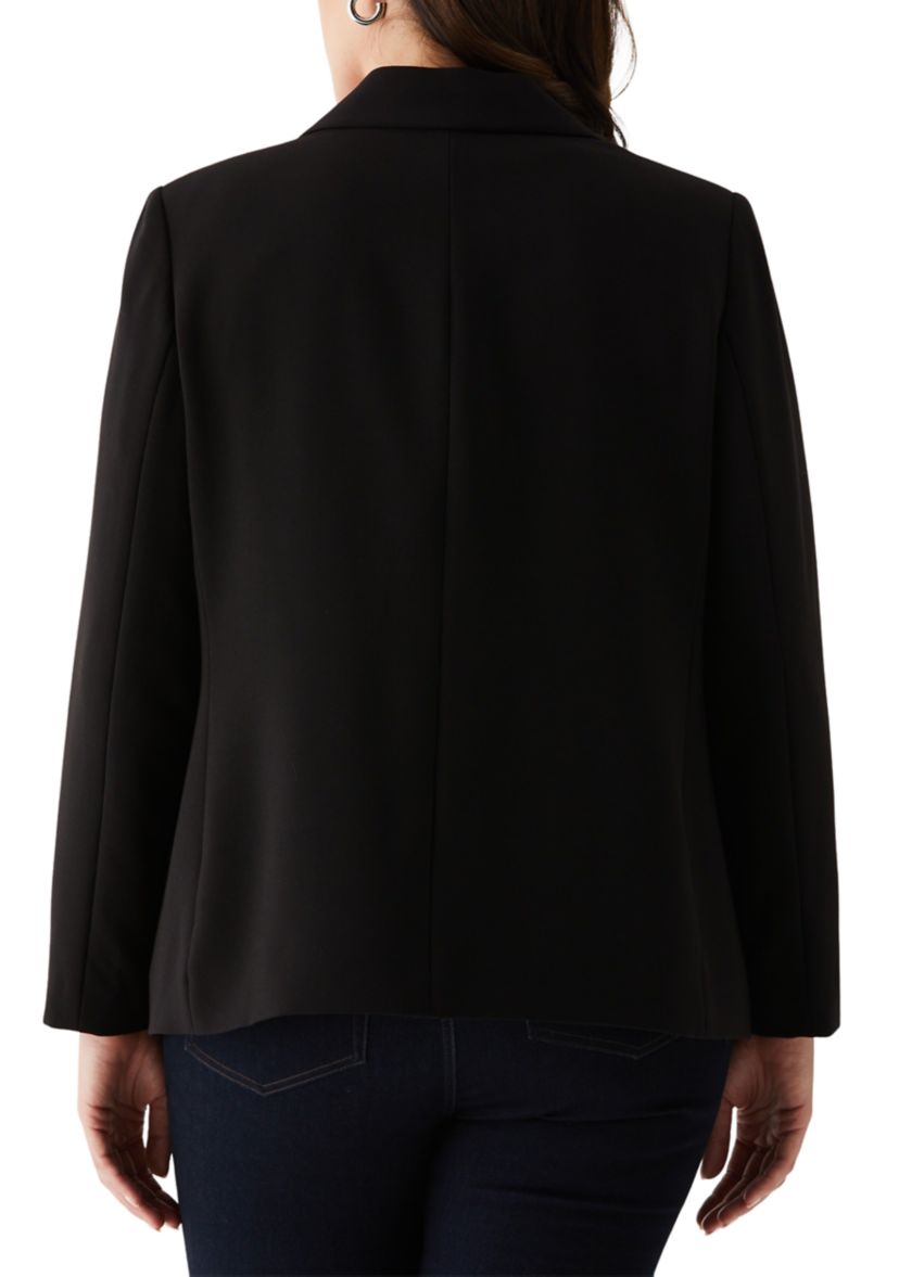 Plus Size Double Breasted Tie Wrap Blazer