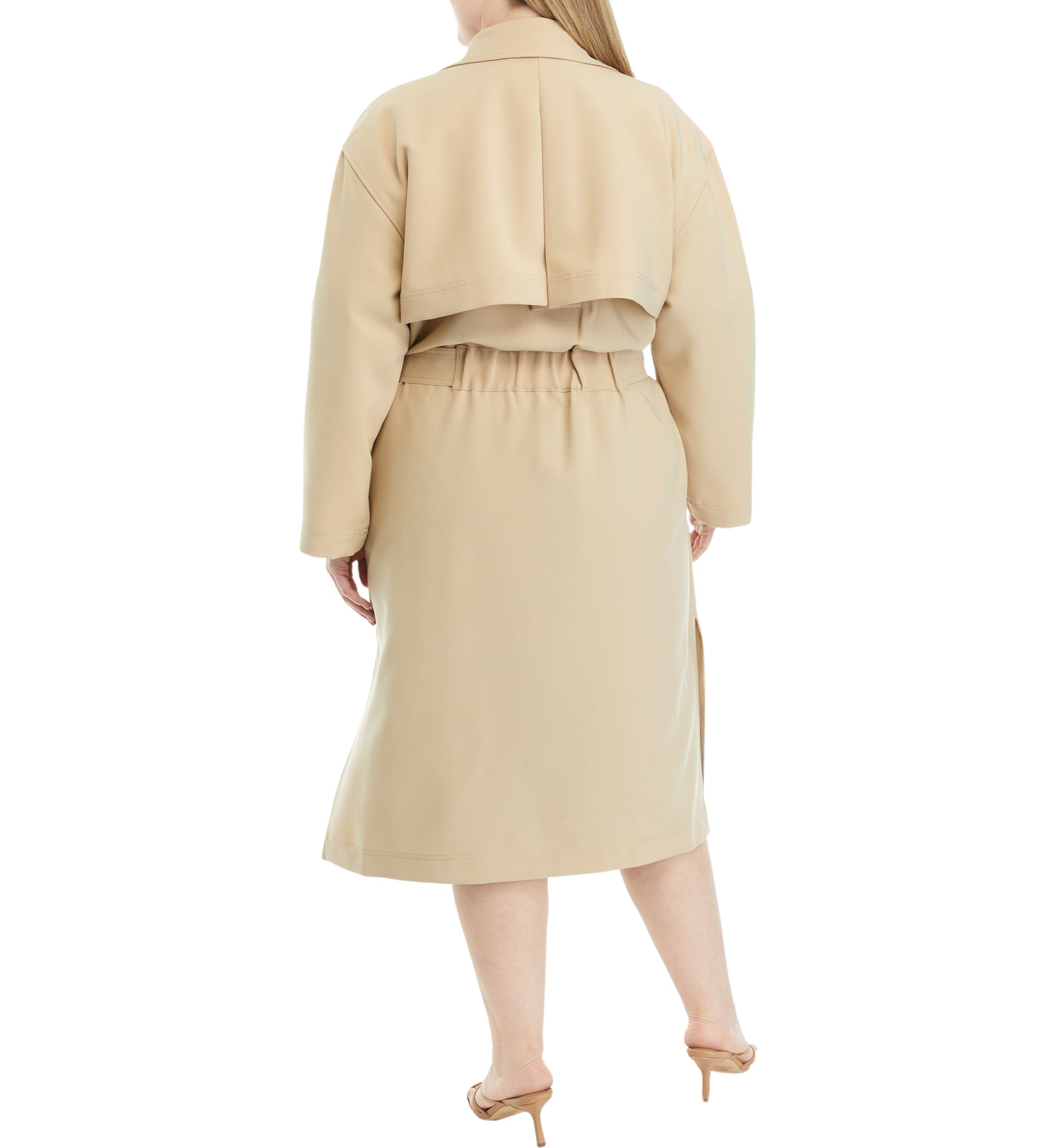 Plus Size Twill Trench Coat