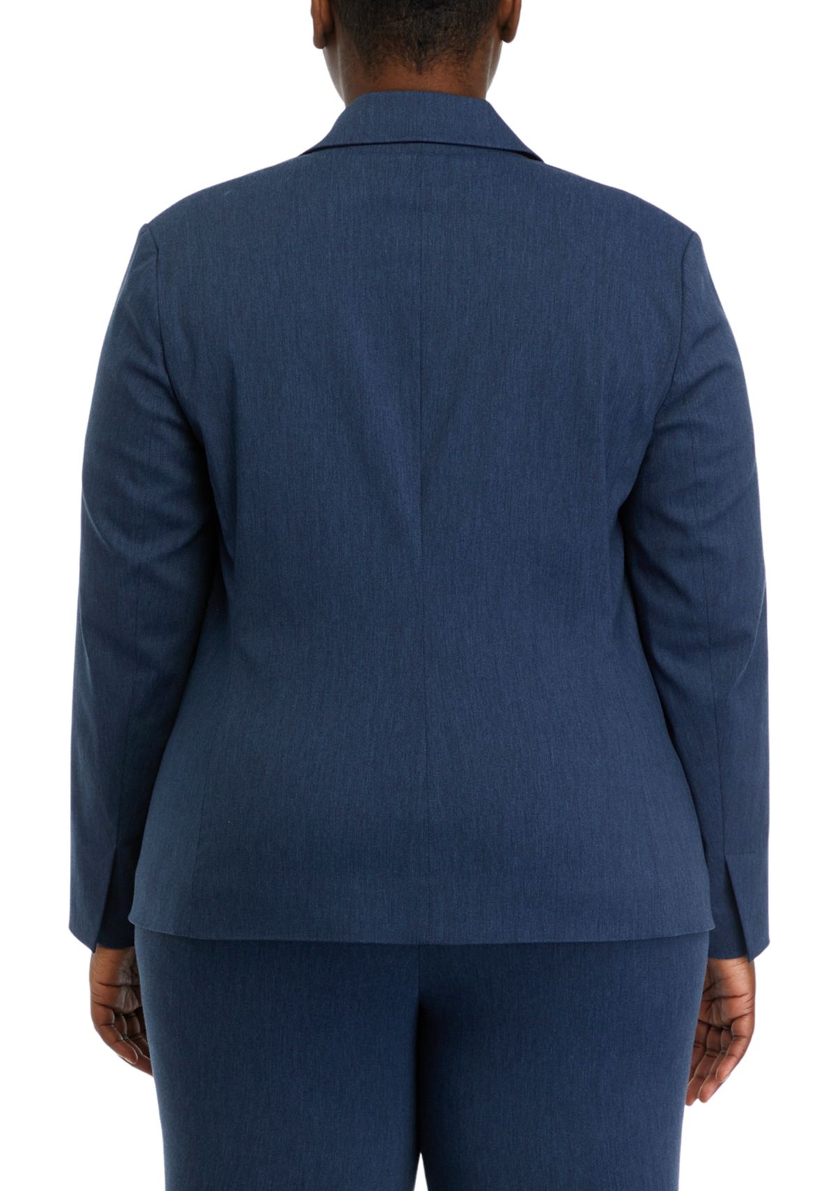 Plus Size Indigo Button Detail Blazer Jacket