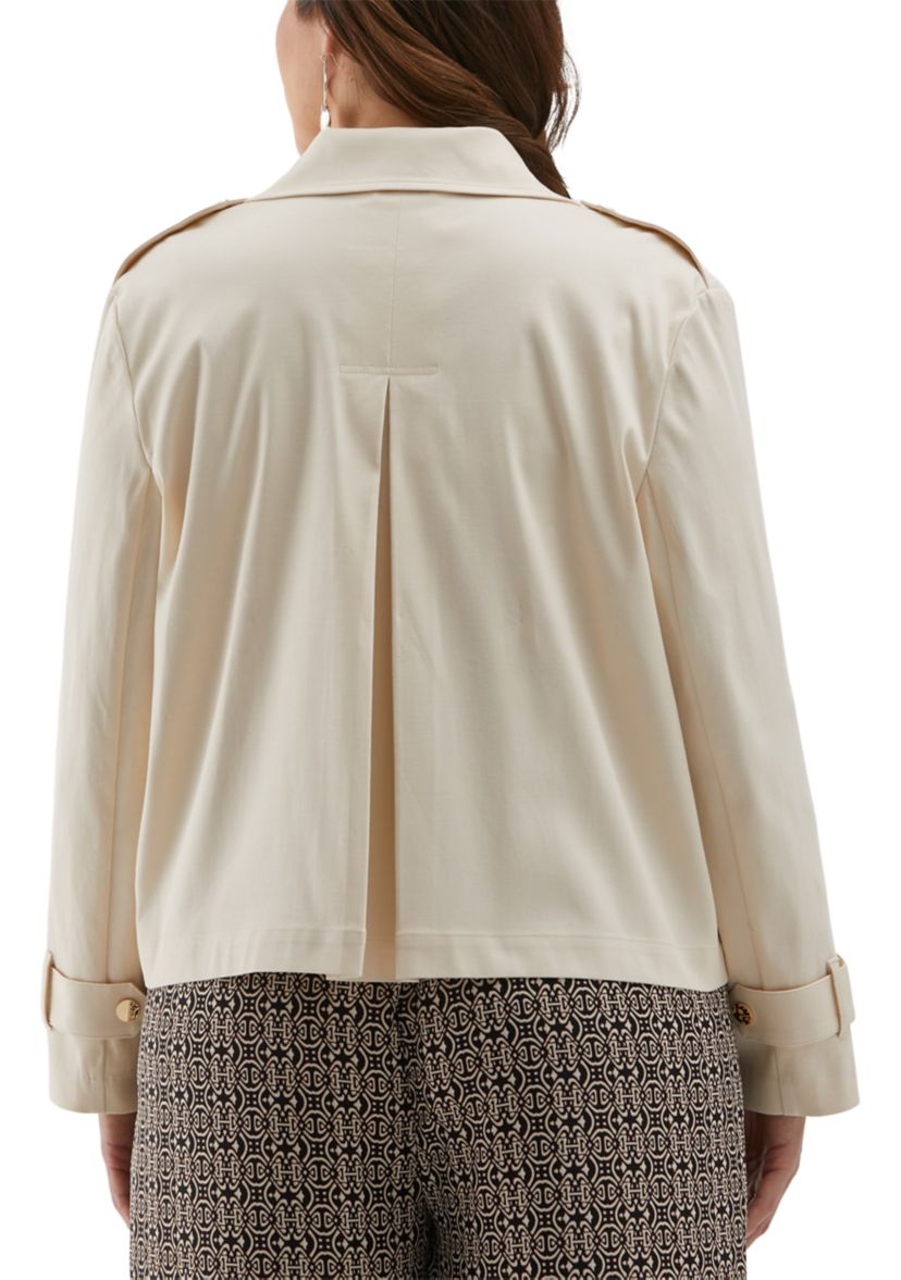 Plus Size Crop Trench Jacket