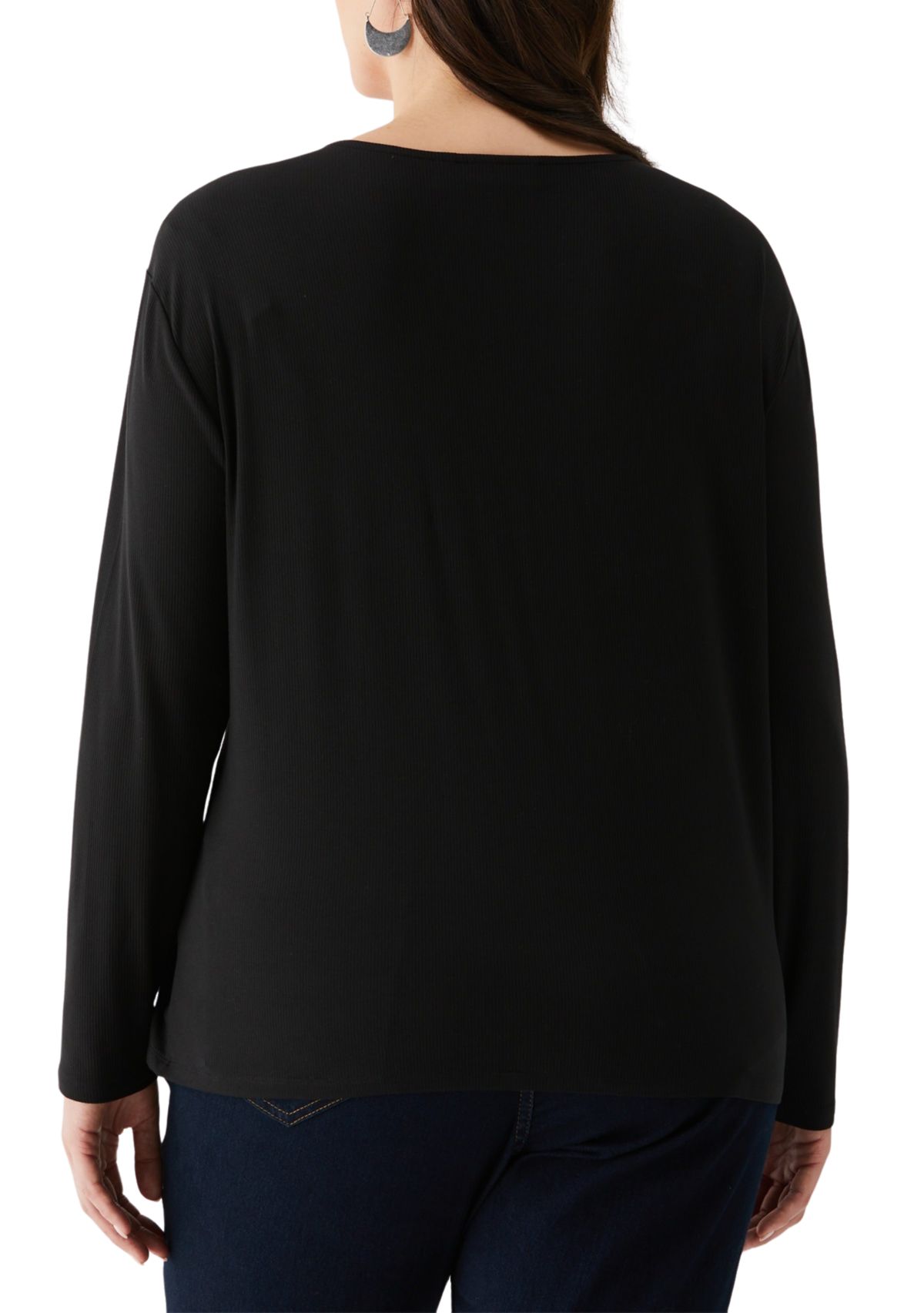 Plus Size Asymmetrical Neck Top 