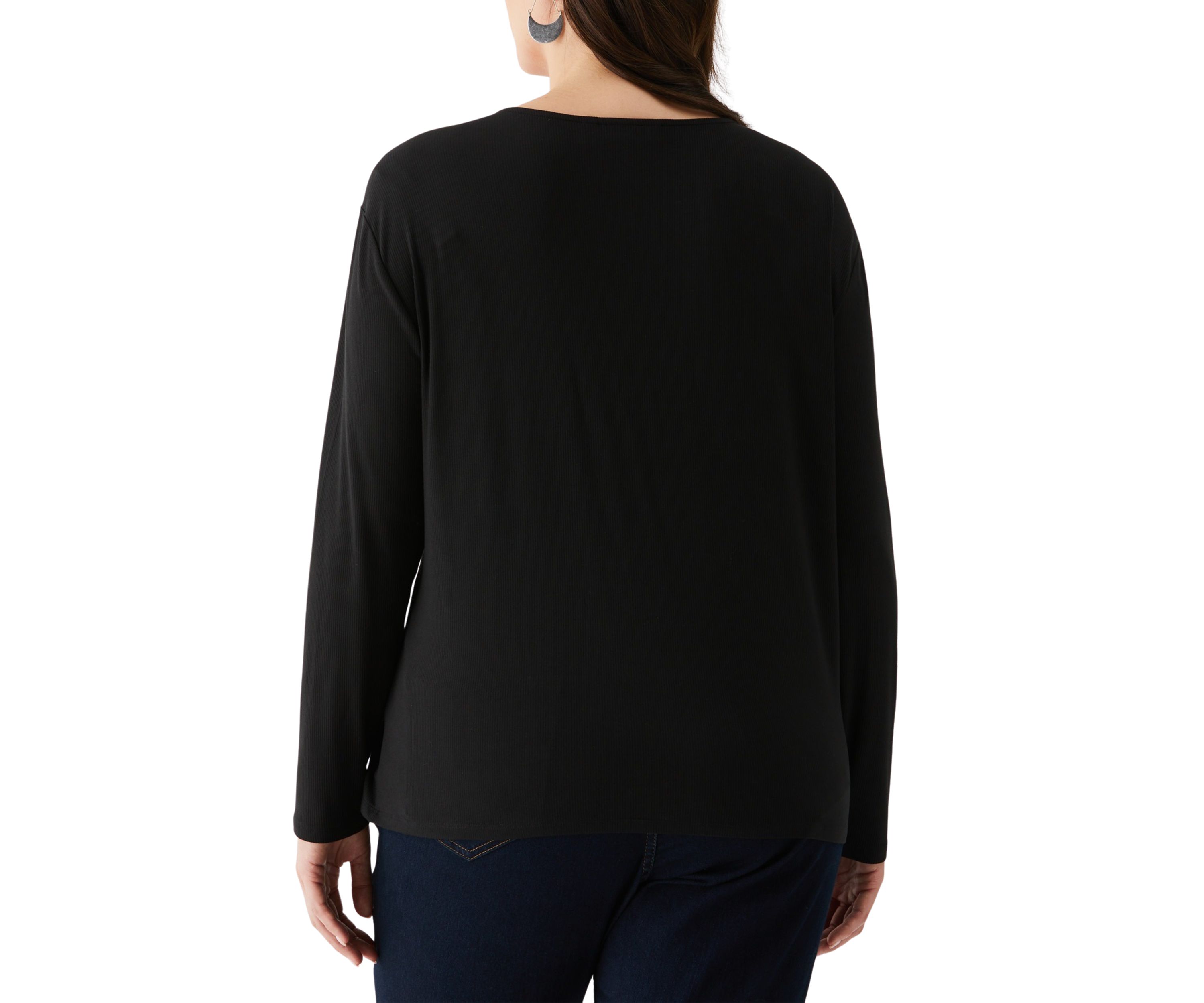 Plus Size Asymmetrical Neck Top 