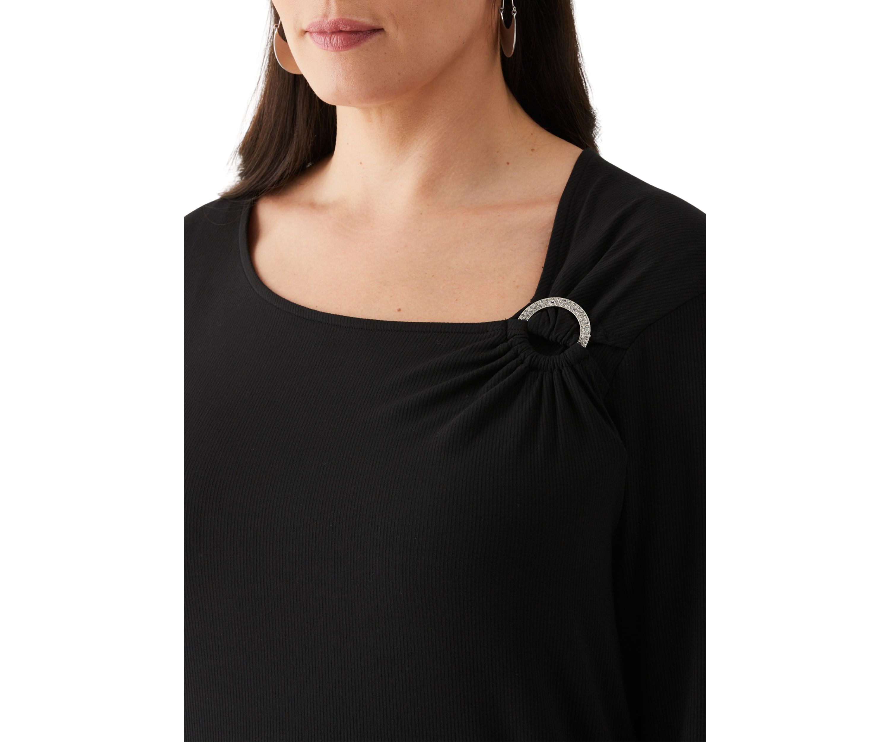 Plus Size Asymmetrical Neck Top 