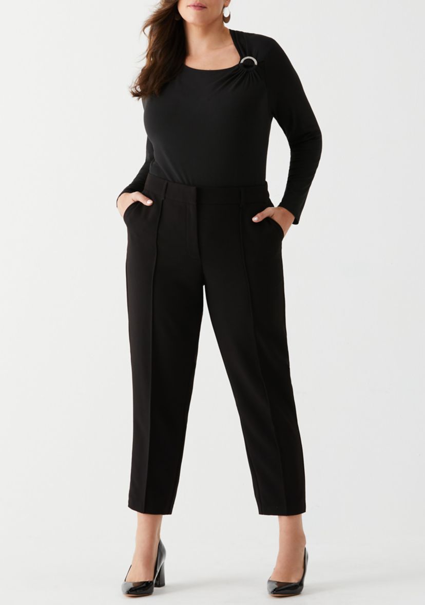 Plus Size Asymmetrical Neck Top 