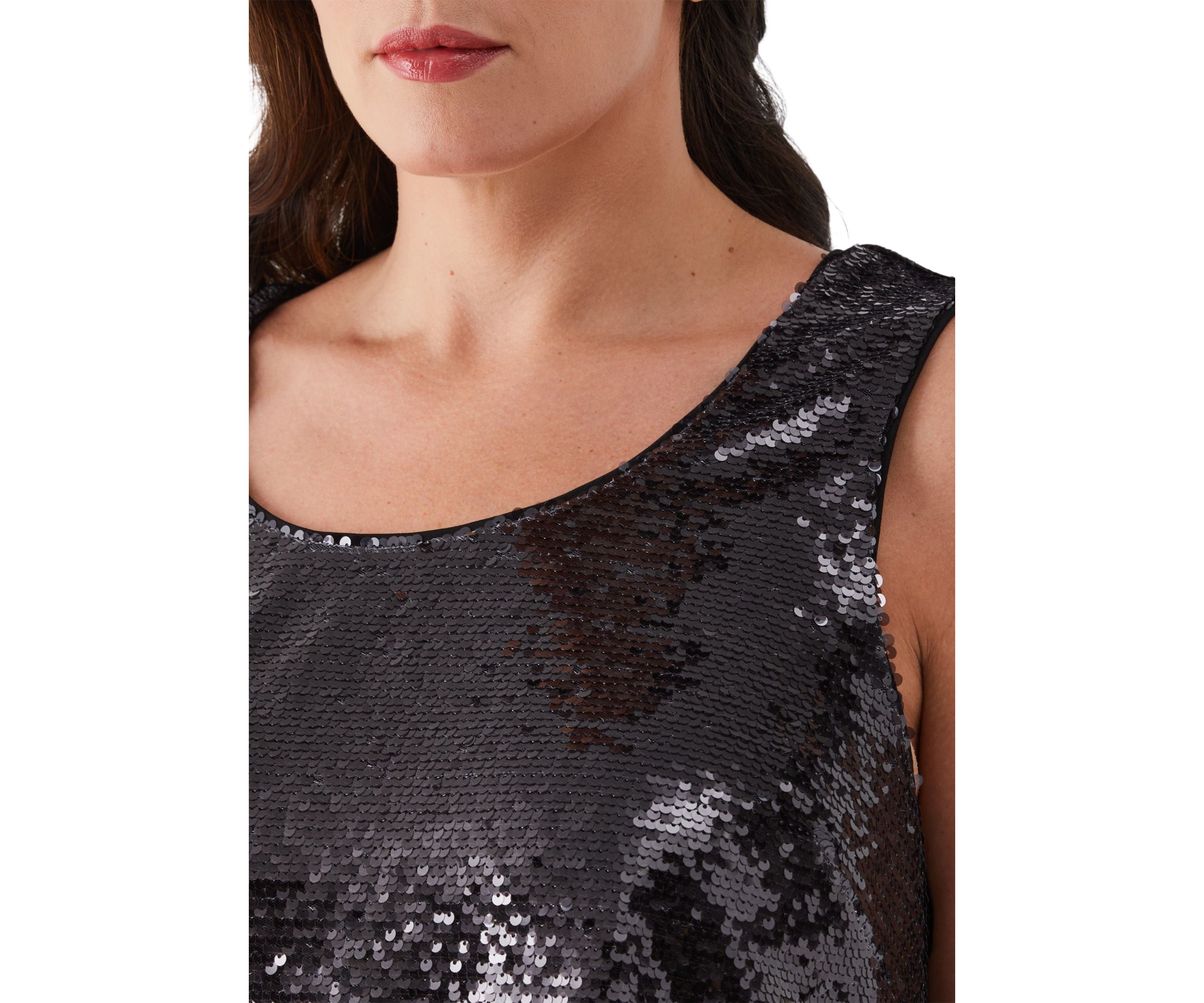 Plus Size Sequin Sleeveless Tank Top