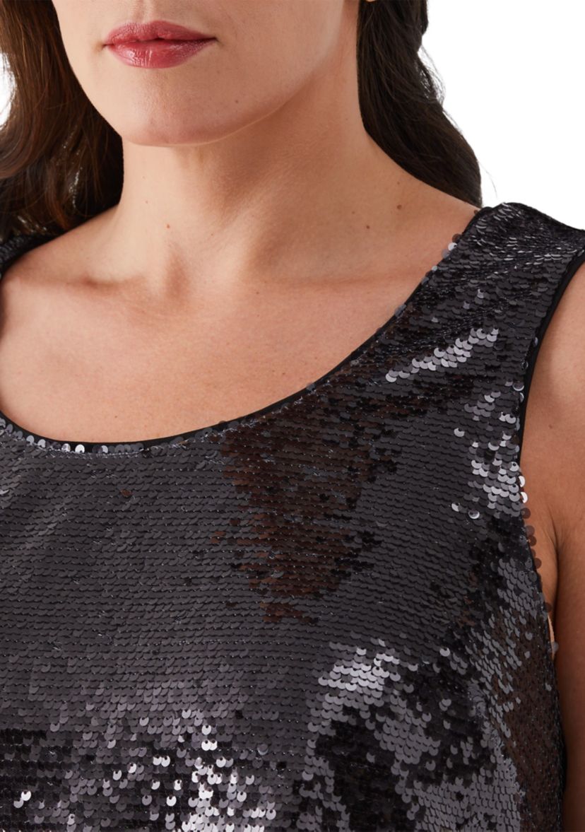 Plus Size Sequin Sleeveless Tank Top