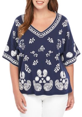 Rafaella Plus Size Puff Print Knit Top | belk