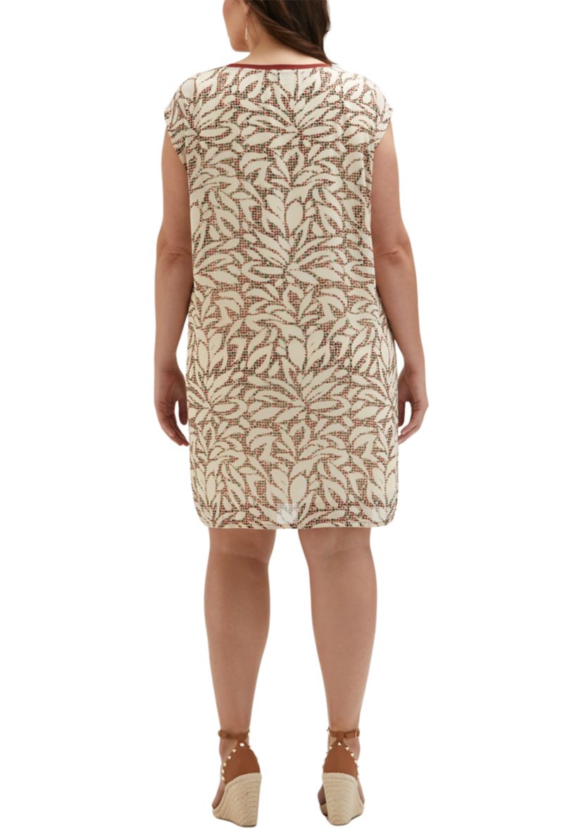 Plus Size Beach Geo Print Relaxed Sleeveless Dress