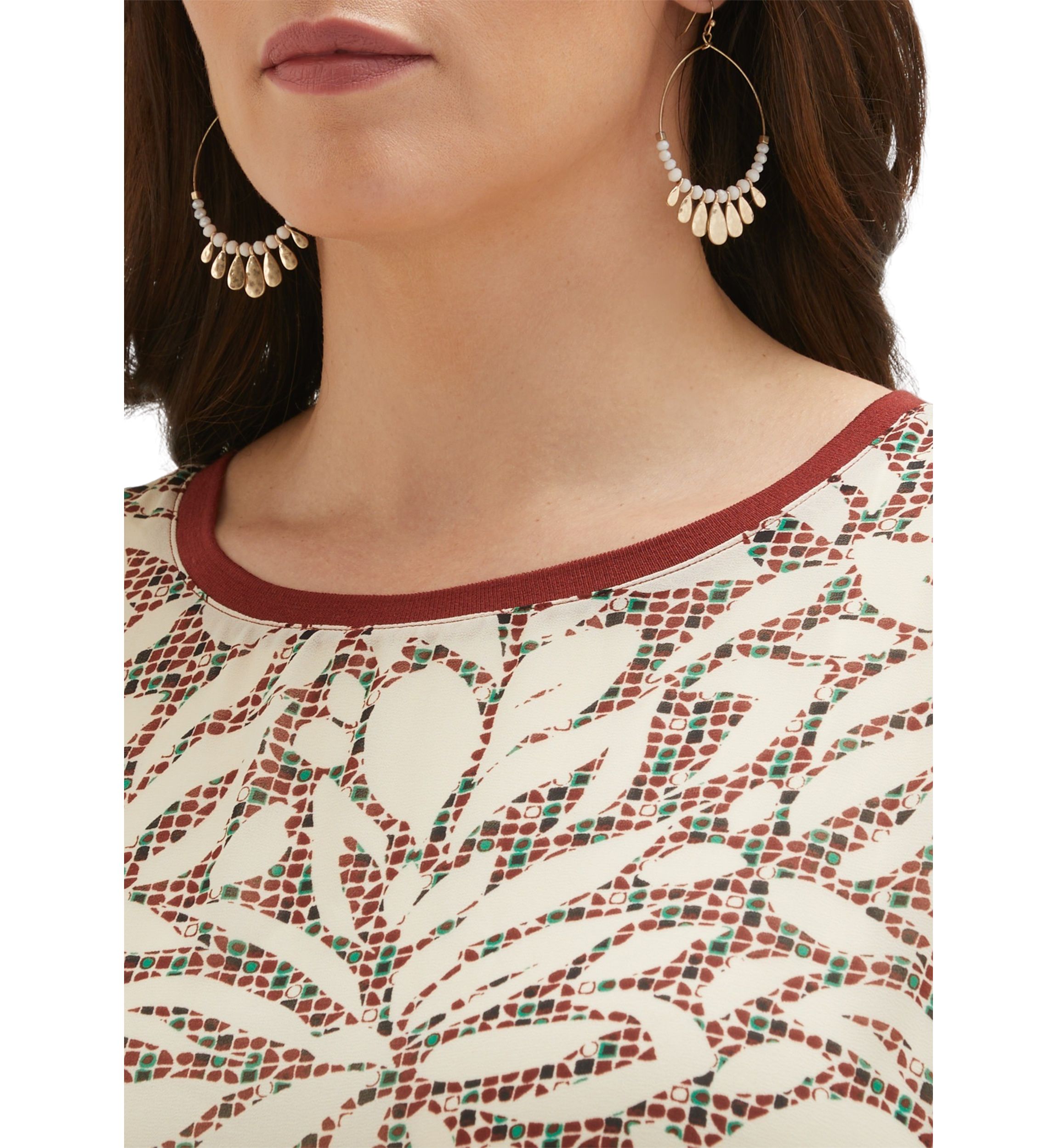 Plus Size Beach Geo Print Relaxed Sleeveless Dress