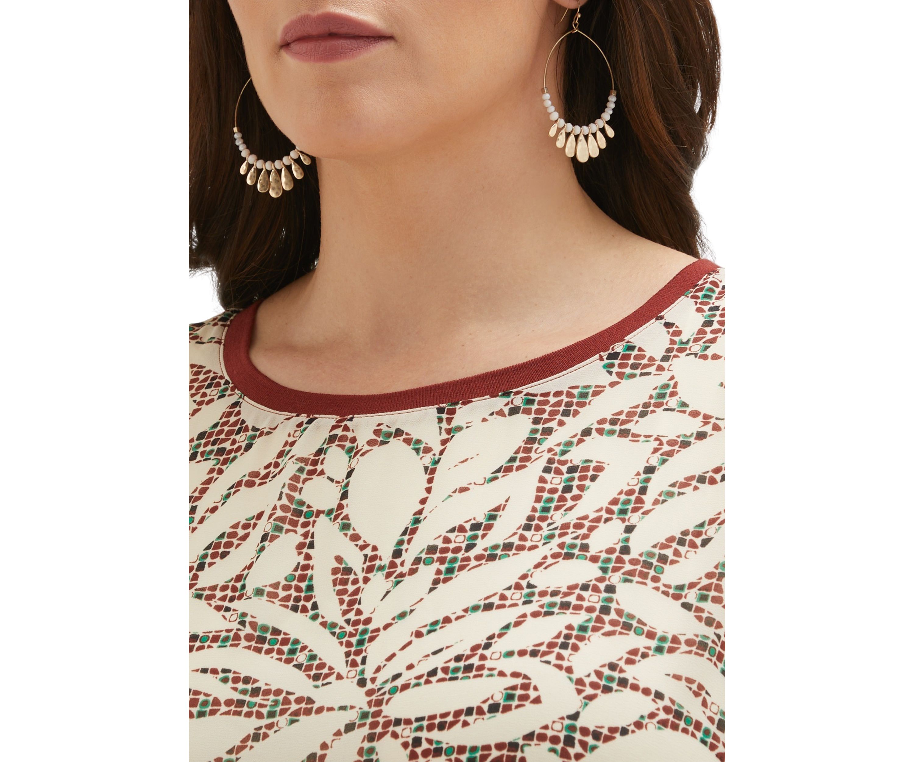 Plus Size Beach Geo Print Relaxed Sleeveless Dress