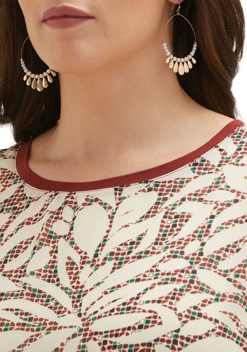 Plus Size Beach Geo Print Relaxed Sleeveless Dress