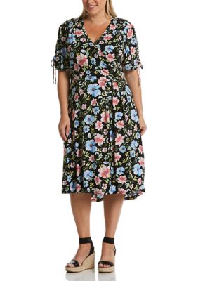 Rafaella Plus Size Cambria Floral Hi Low Midi Dress | belk