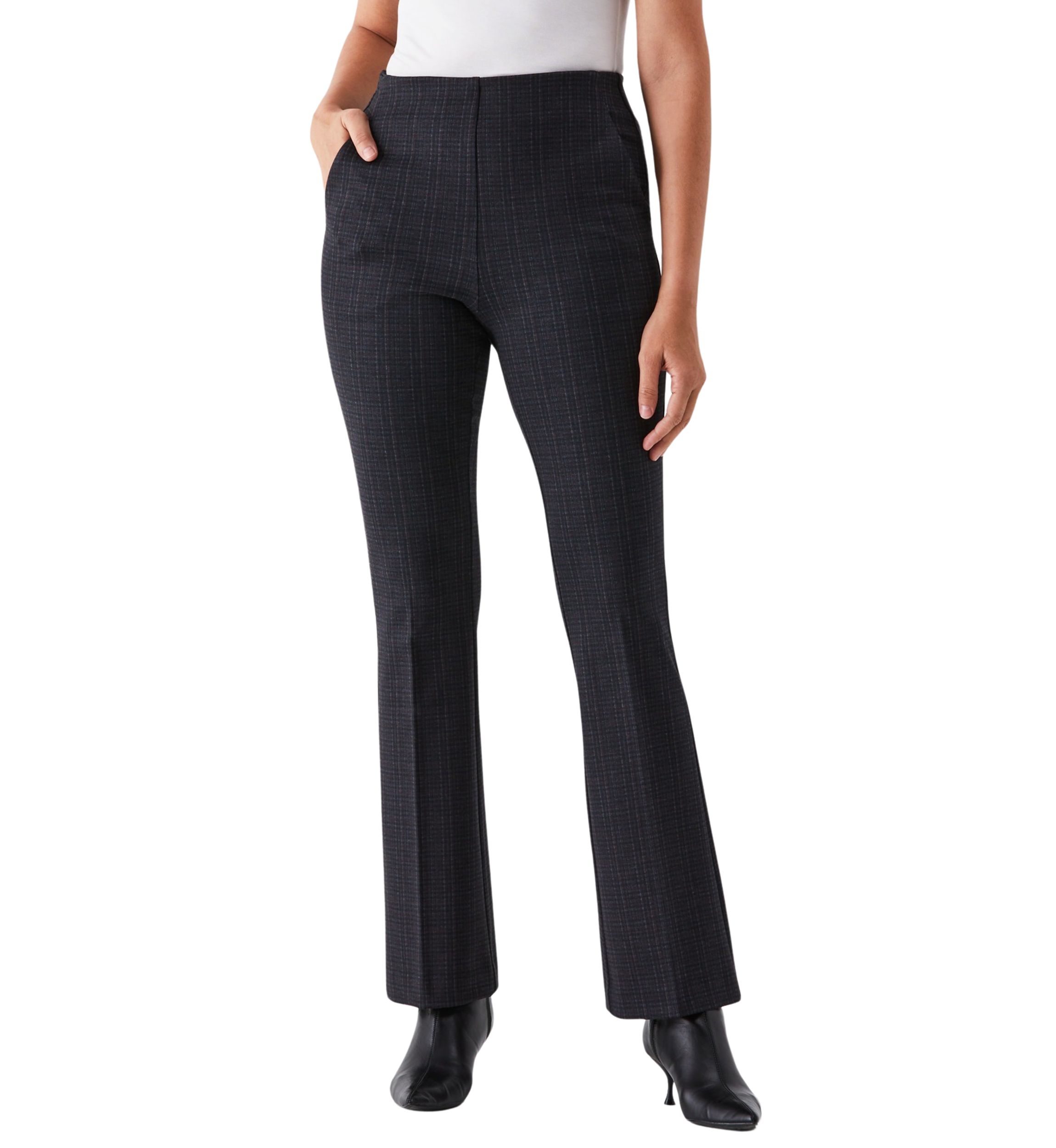 Petite Printed Modern Bootcut Ponte Pants