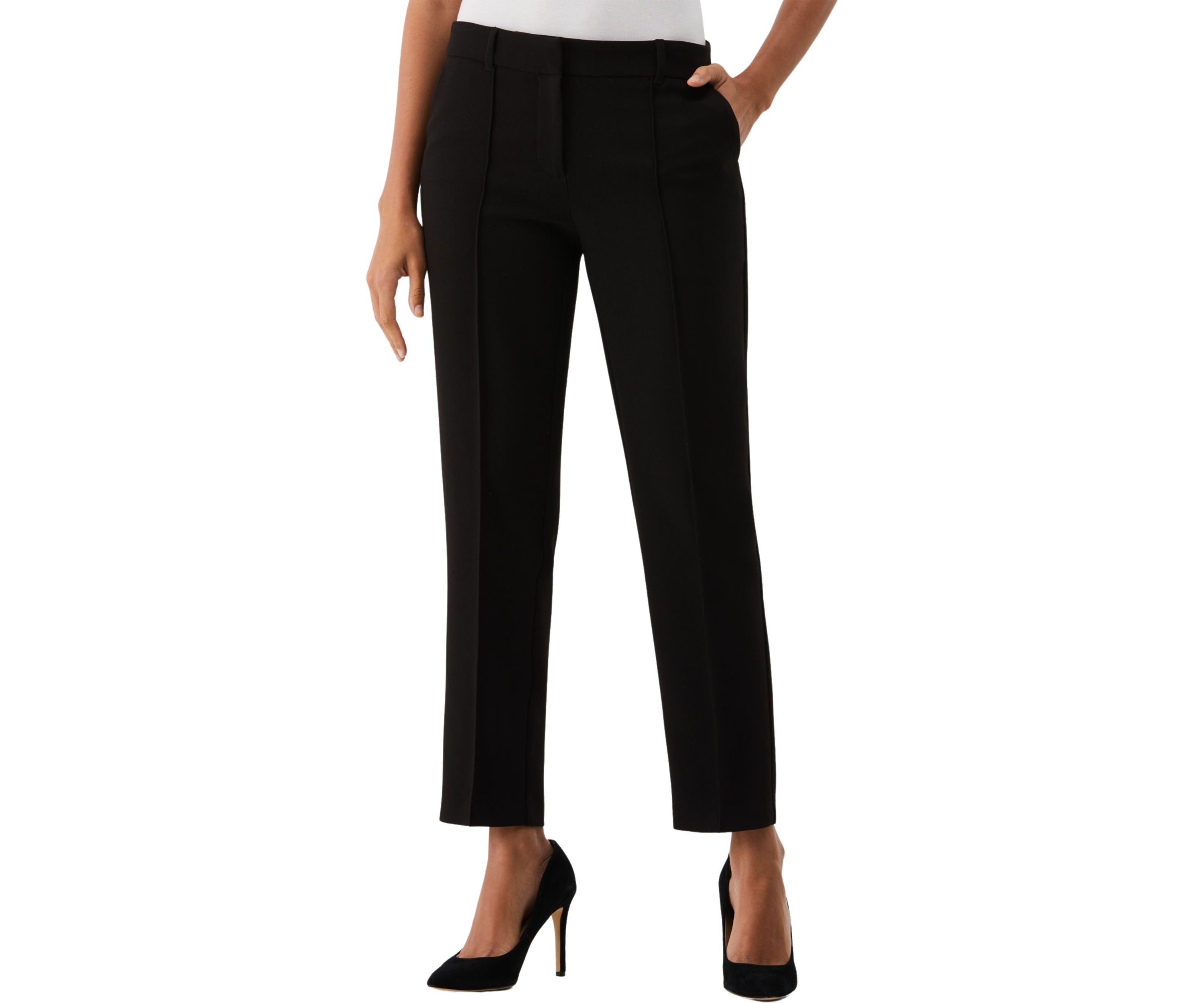 Petite Straight Leg Pintuck Pants