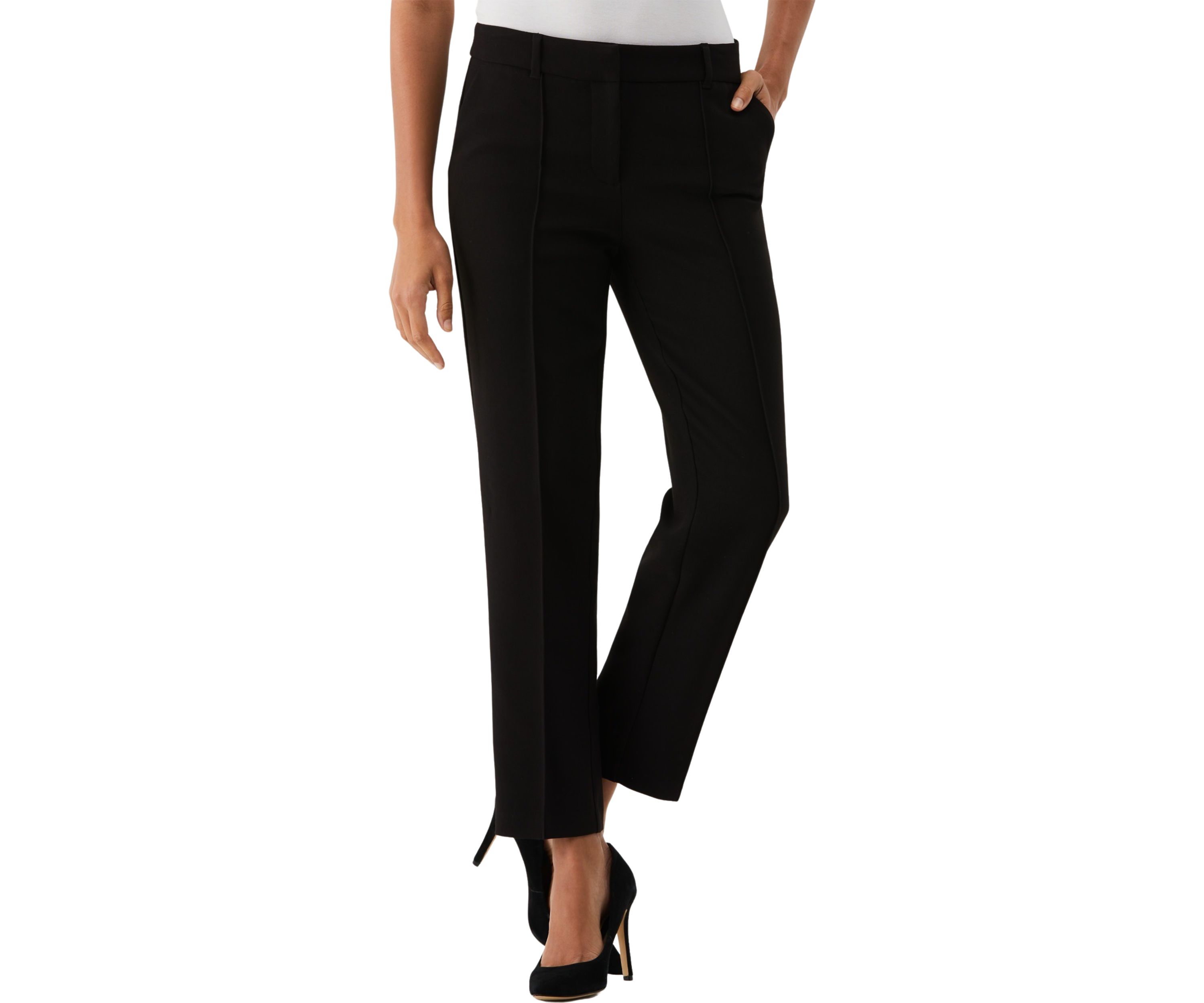 Petite Straight Leg Pintuck Pants