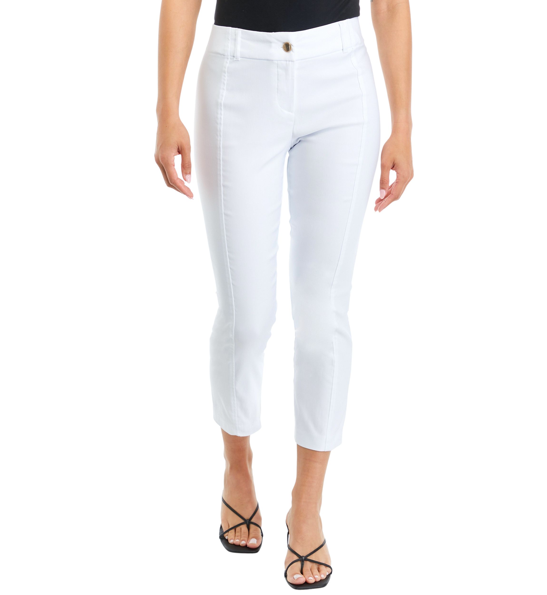 Petite Satin Luxe Straight Leg Crop Pants
