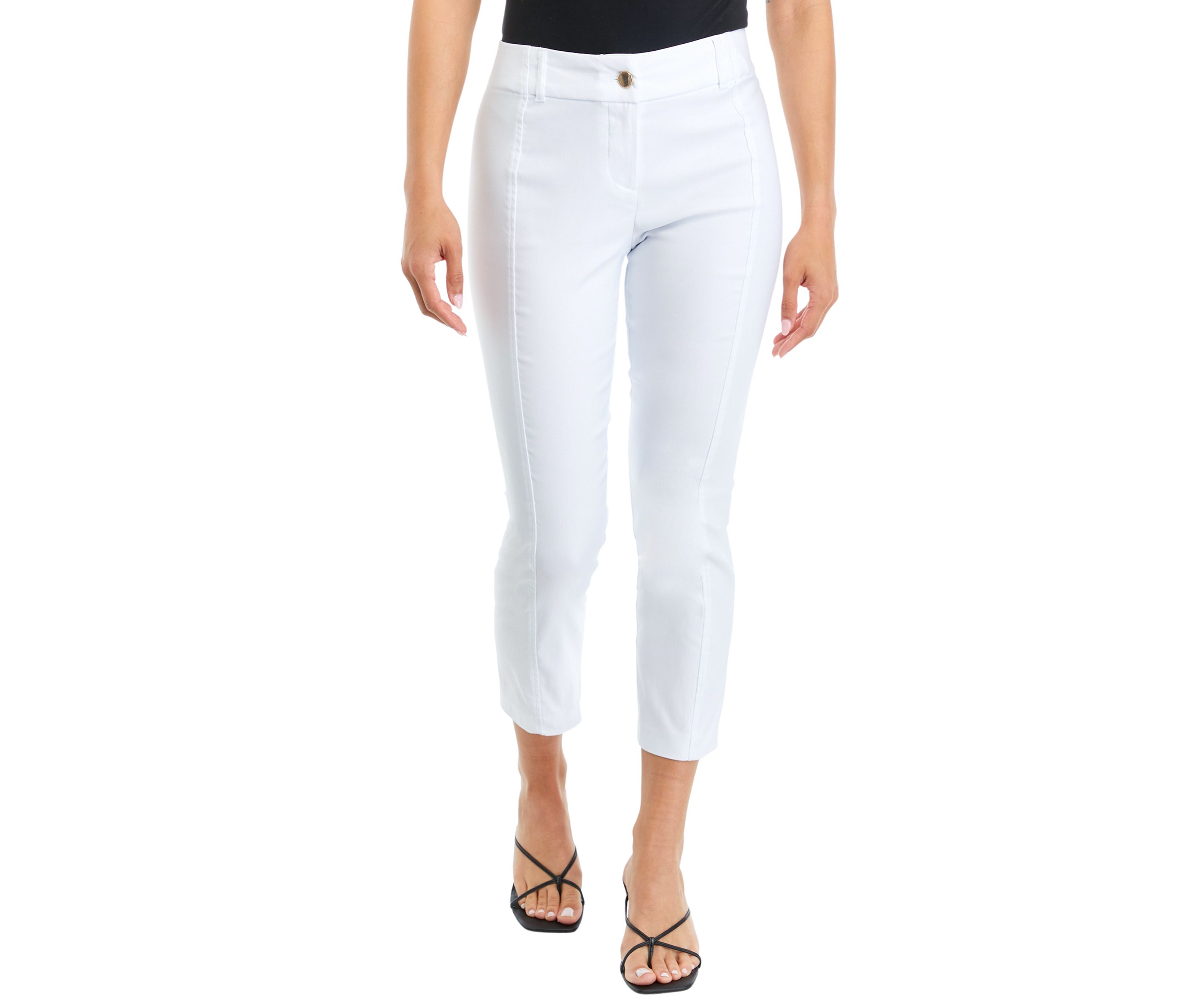 Petite Satin Luxe Straight Leg Crop Pants