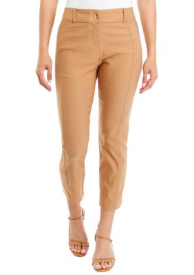 Rafaella Women's Petite Satin Luxe Straight Leg Crop Pants, 14P