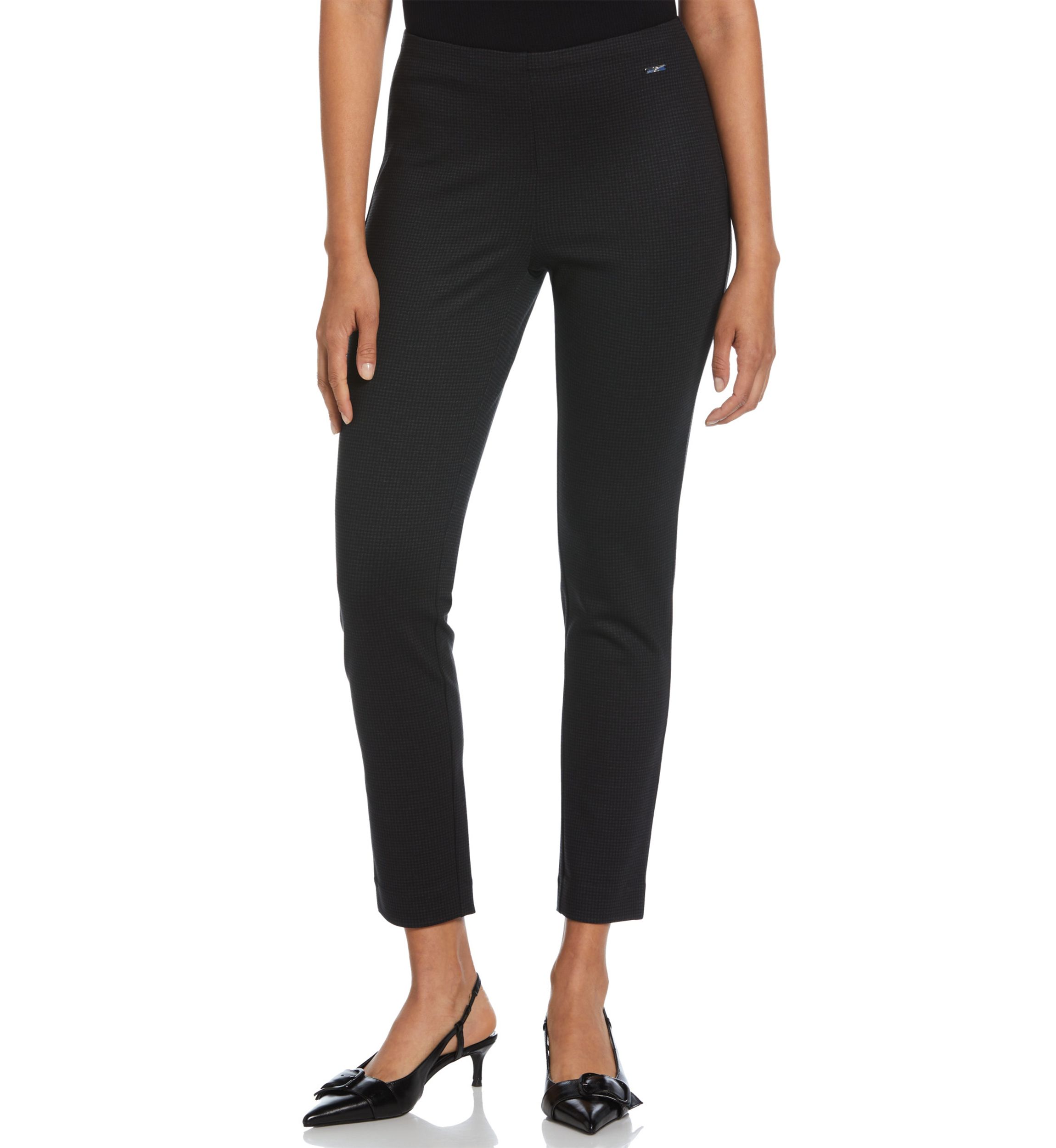 Petite Houndstooth Pull On Pants