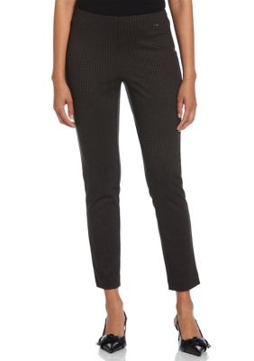 ELLA Rafaella Women's Petite Houndstooth Pull On Pants, PXL
