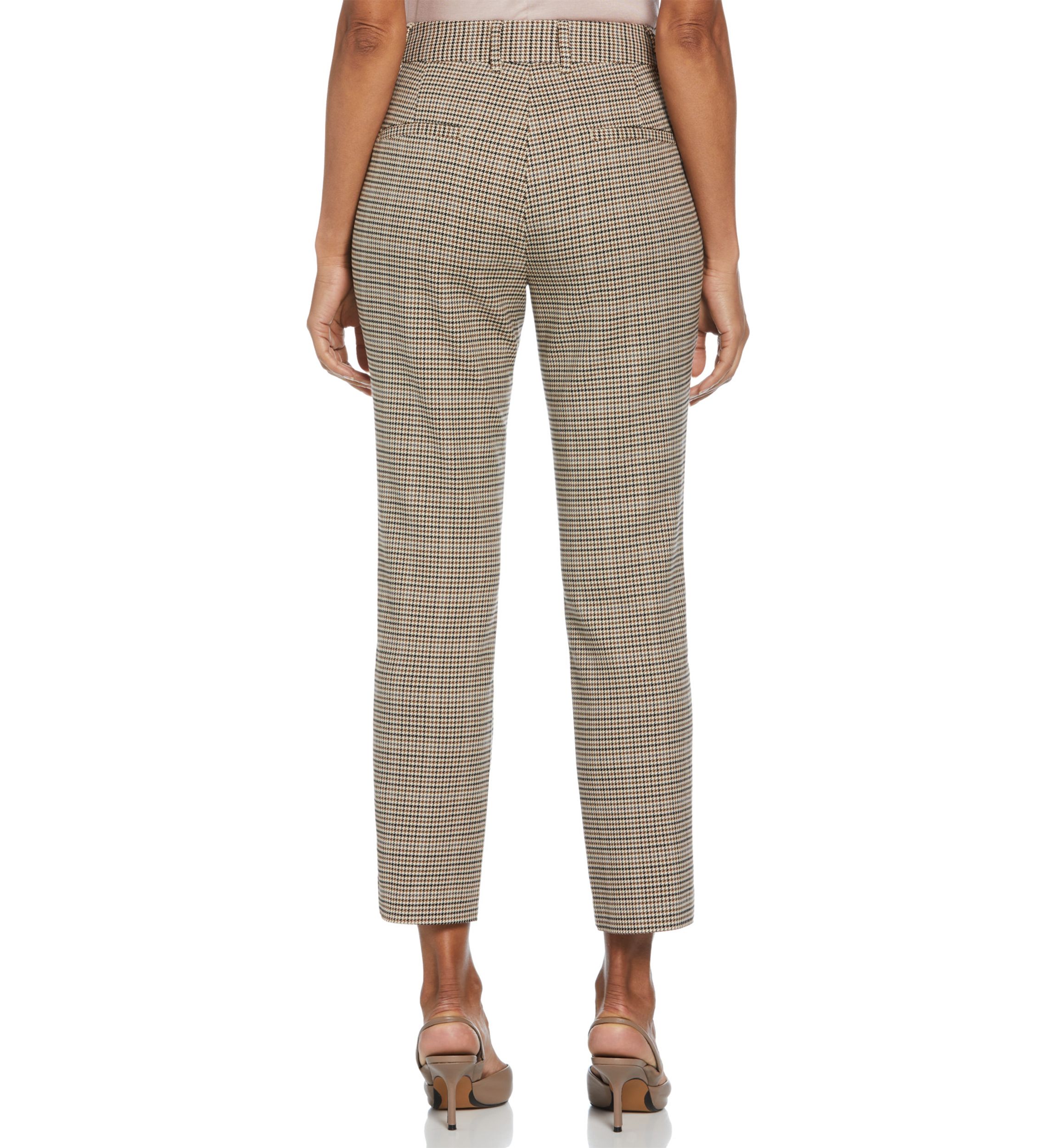 Petite Houndstooth Straight Leg Pants