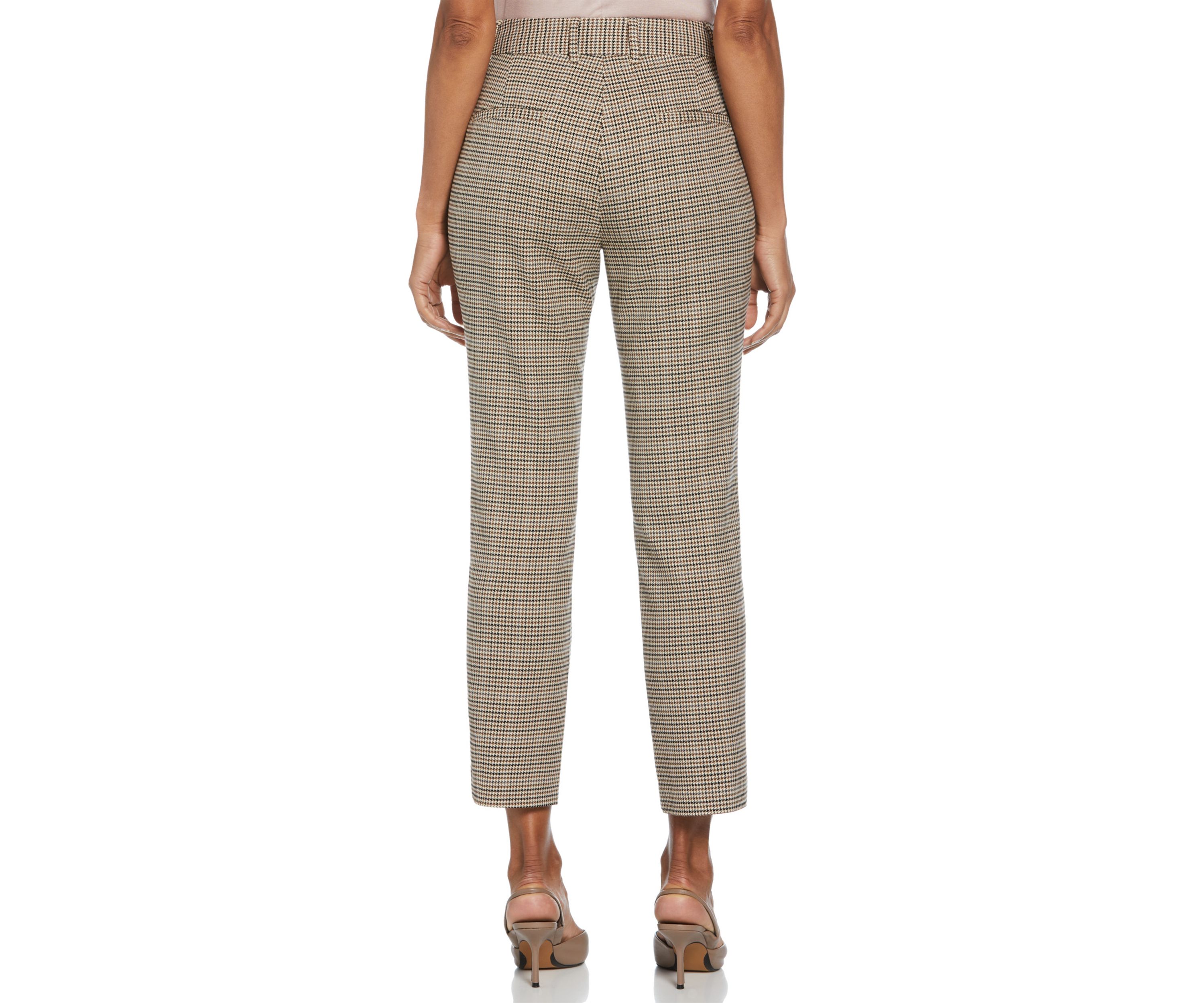 Petite Houndstooth Straight Leg Pants