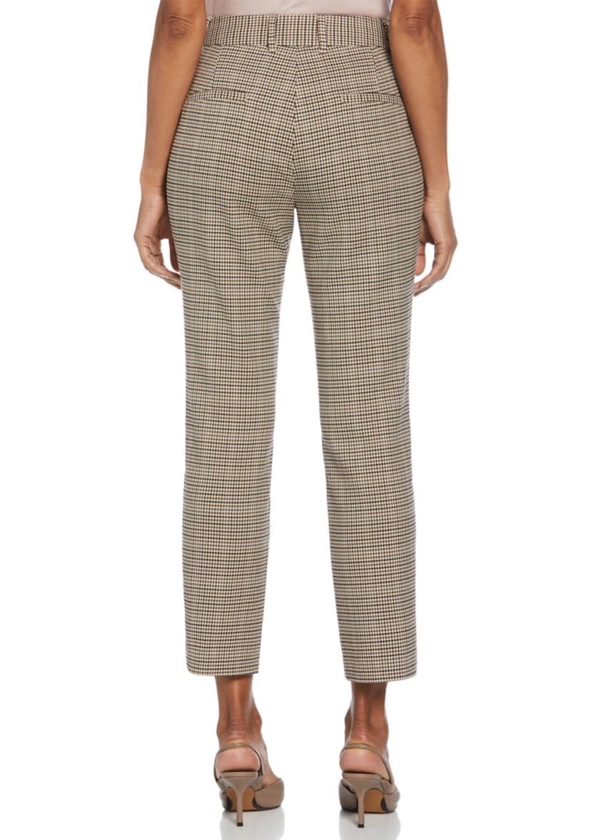 Petite Houndstooth Straight Leg Pants