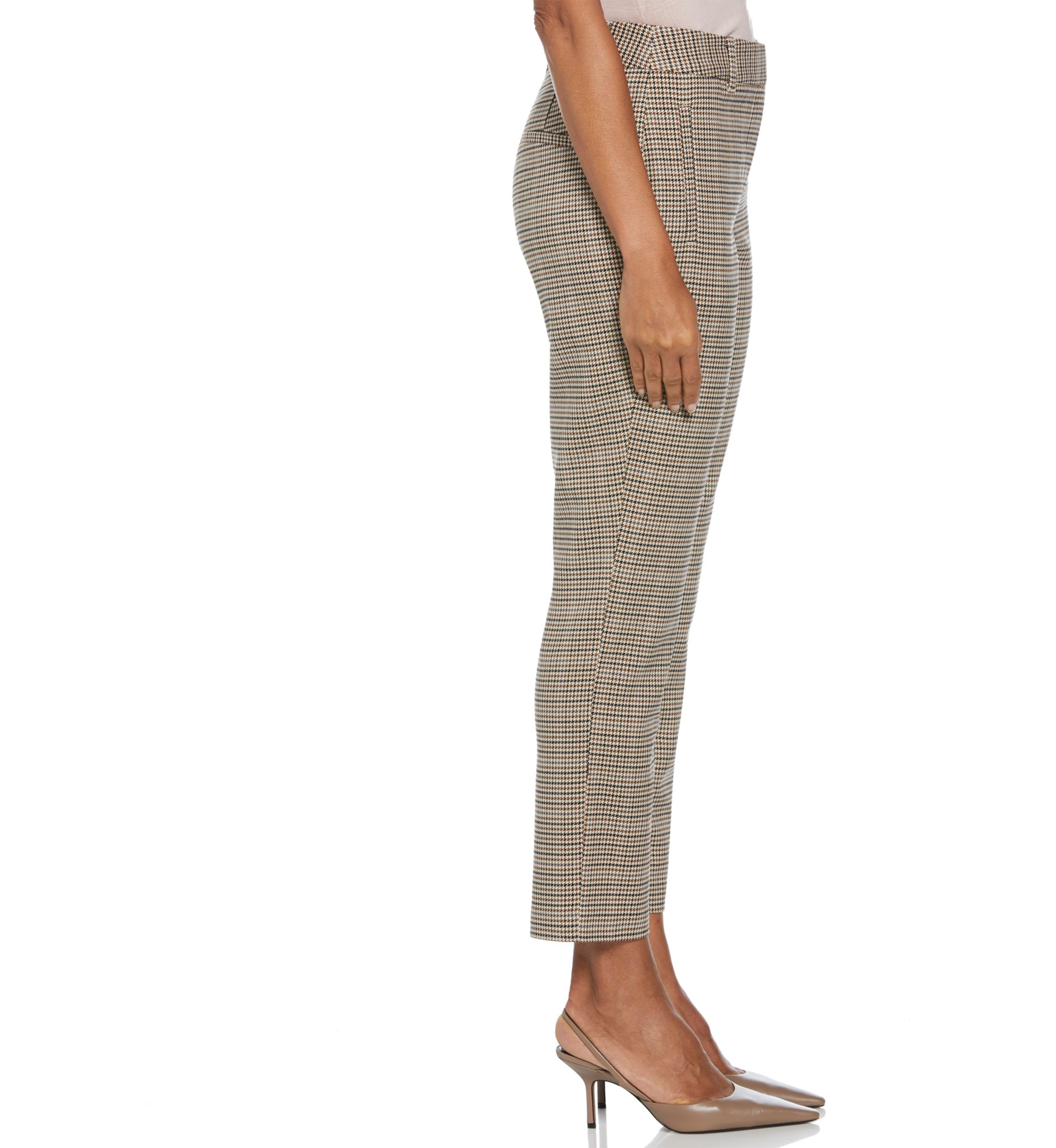 Petite Houndstooth Straight Leg Pants