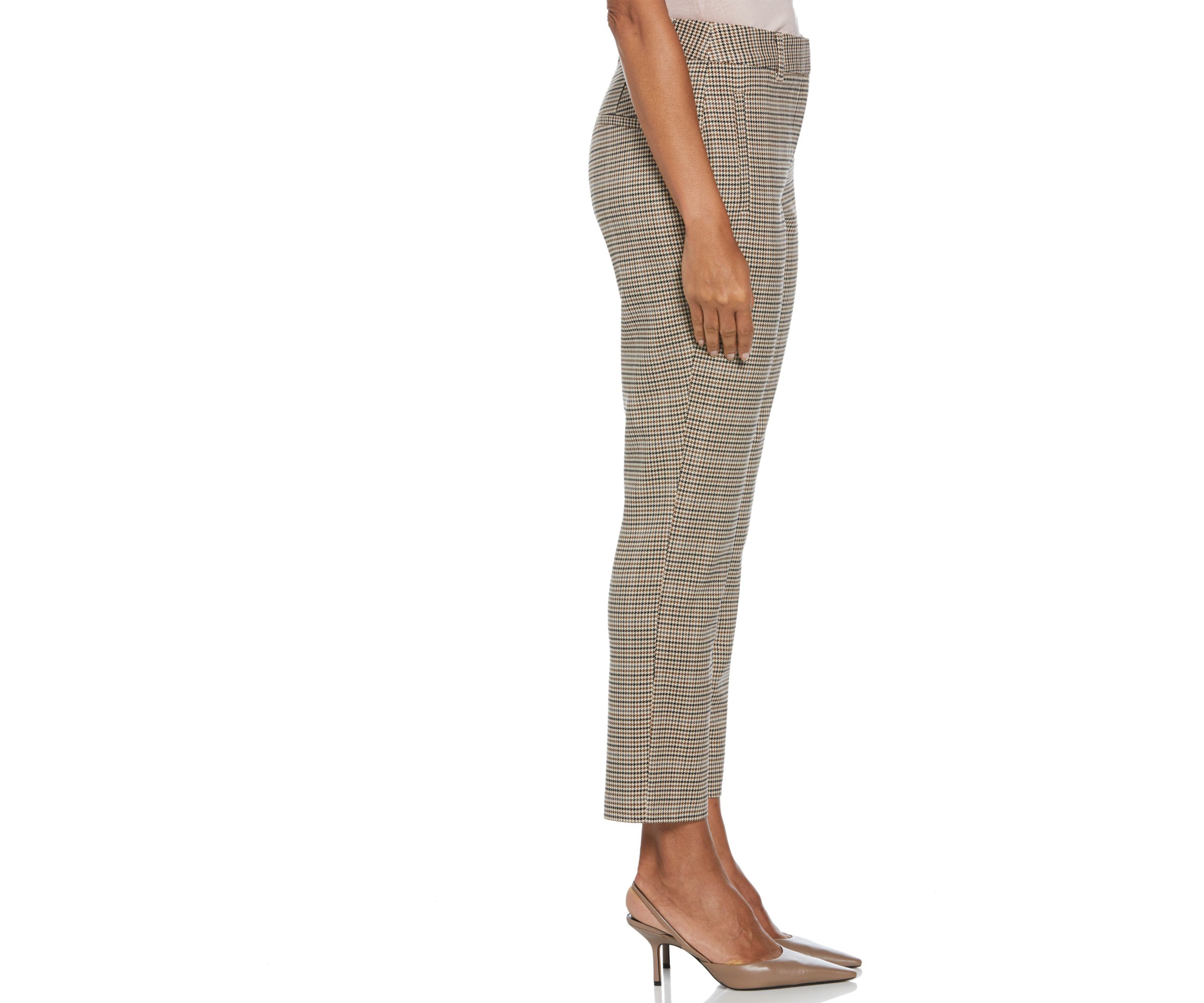 Petite Houndstooth Straight Leg Pants