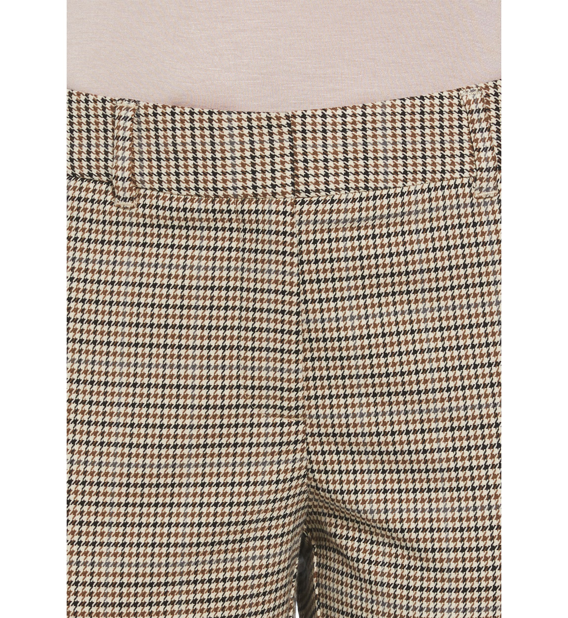 Petite Houndstooth Straight Leg Pants