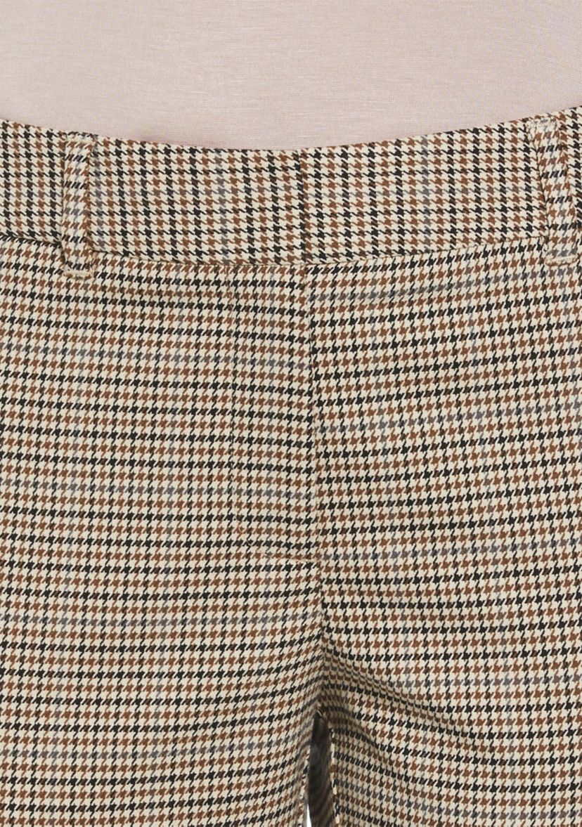 Petite Houndstooth Straight Leg Pants