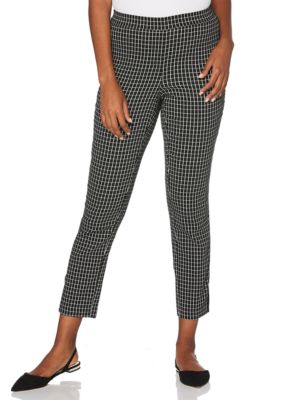 Rafaella Petite Skinny Grid Pants | belk