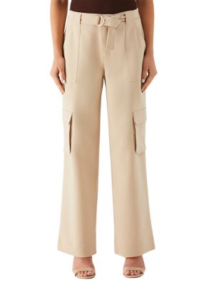 ELLA Rafaella Women's Petite Wide Leg Cargo Pants, 12P